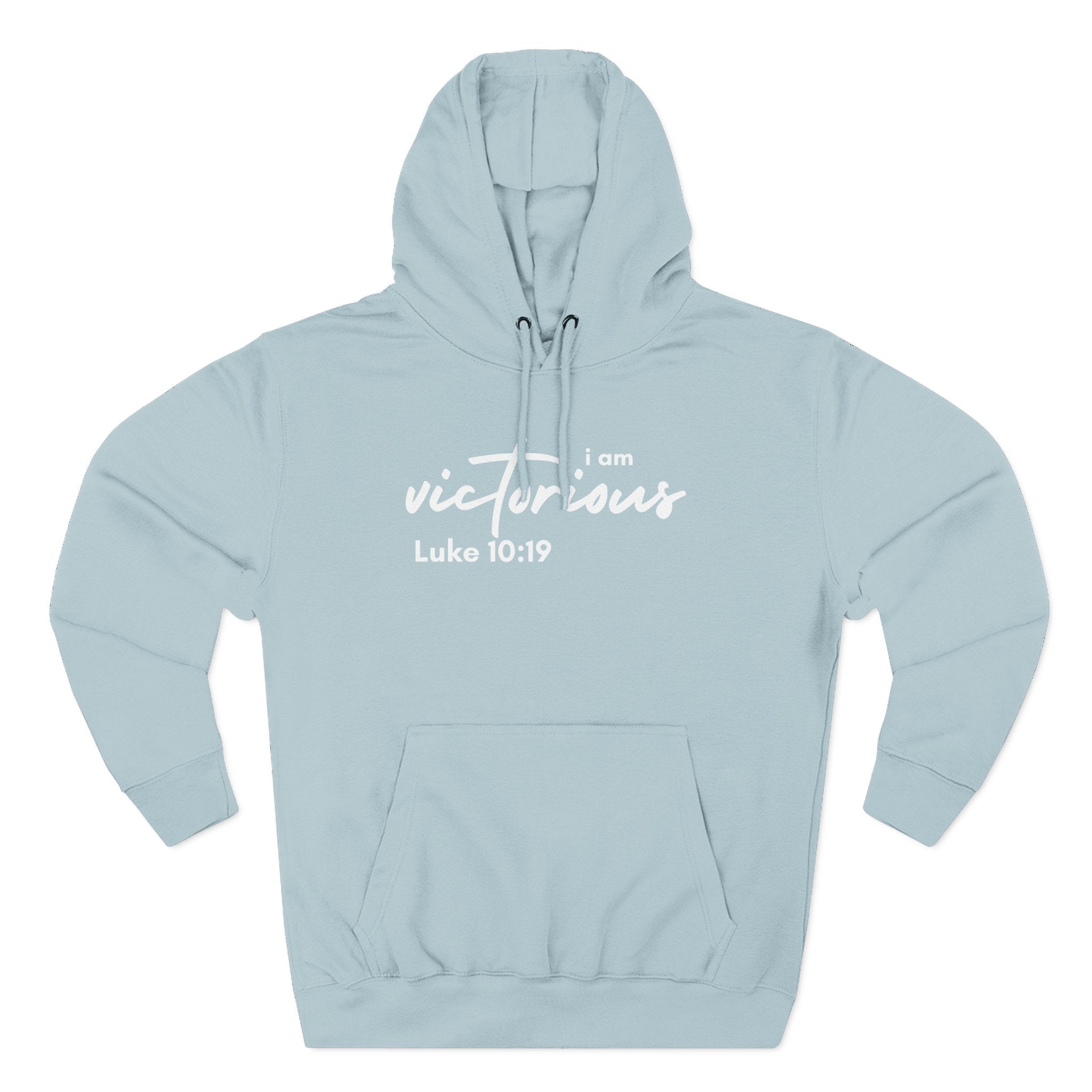I Am Victorious Hoodie — Luke 10:19 Christian Scripture Fleece Pullover