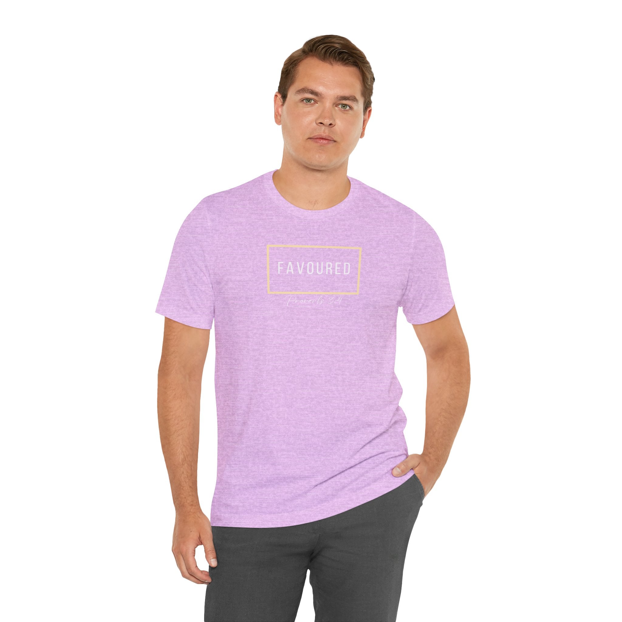 Favoured Christian T-Shirt – Proverbs 3:4 Scripture Tee | Faith-Based Unisex Shirt