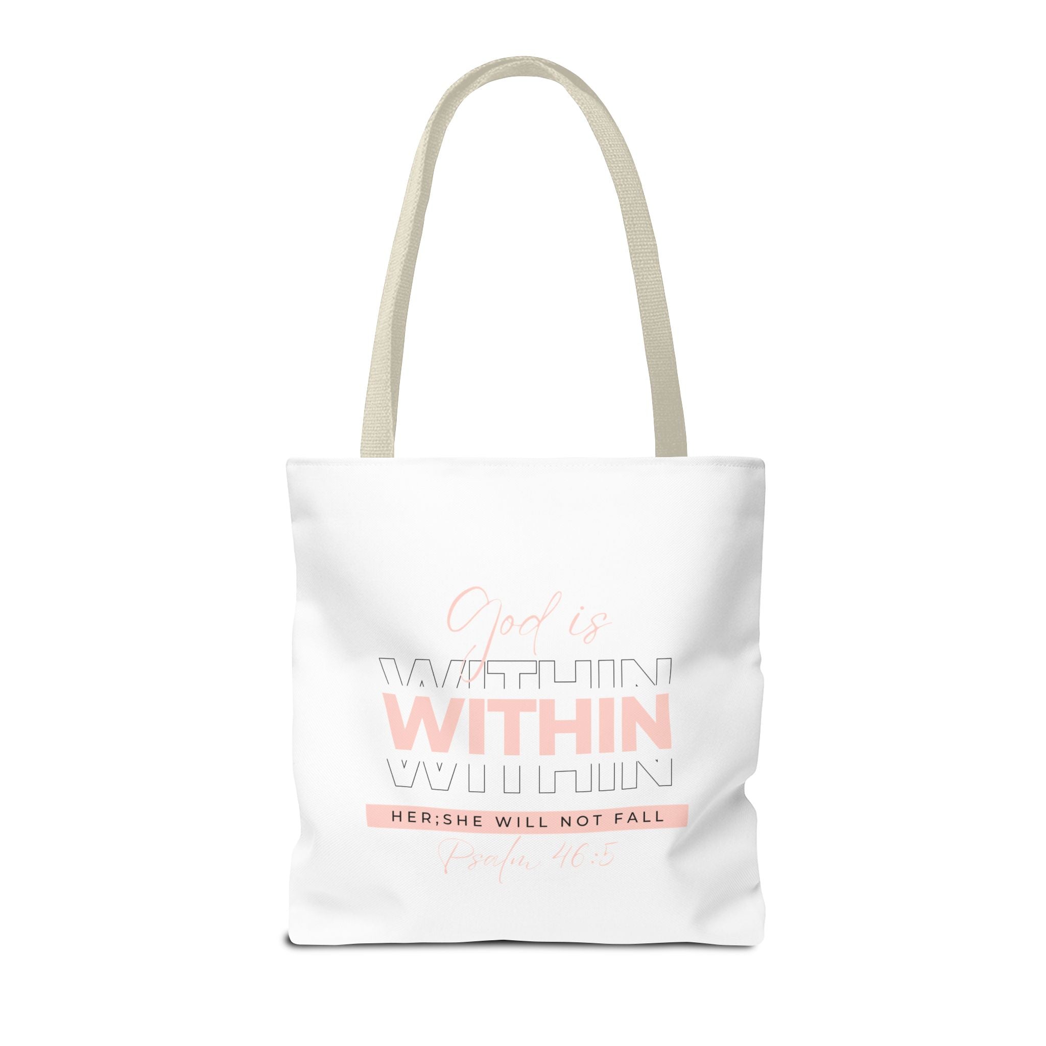 God Is Within Her Tote Bag – Psalm 46:5 Christian Scripture Tote for Women