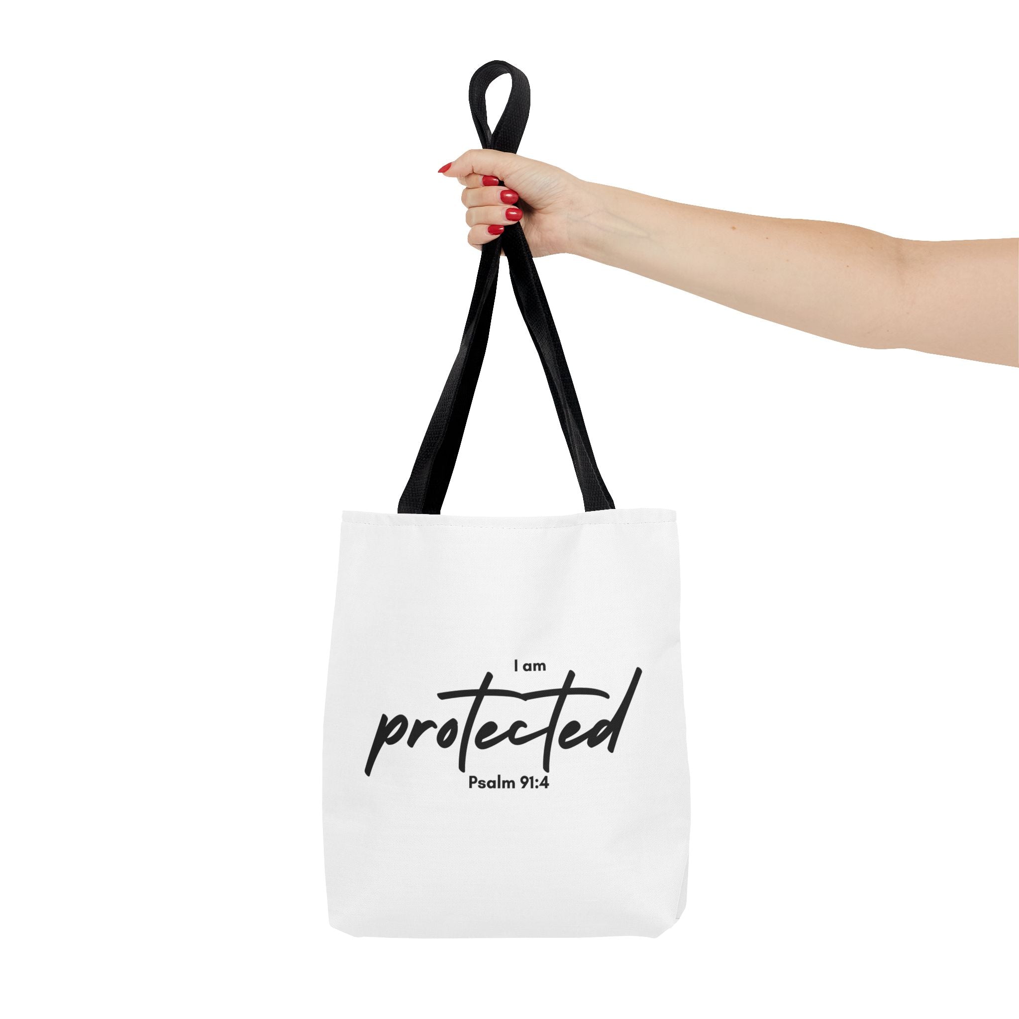 I Am Protected Tote Bag — Psalm 91:4 Christian Scripture Canvas Tote | Faith-Based Carryall