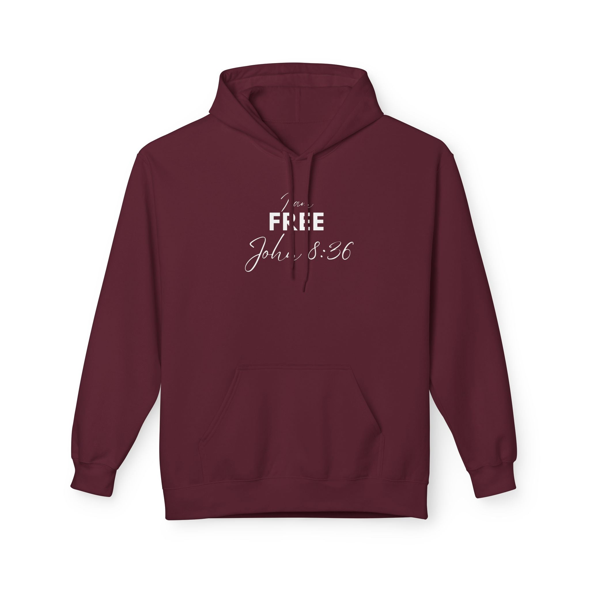 I Am Free Hoodie – John 8:36 Christian Scripture Hoodie | Faith-Based Inspirational Pullover