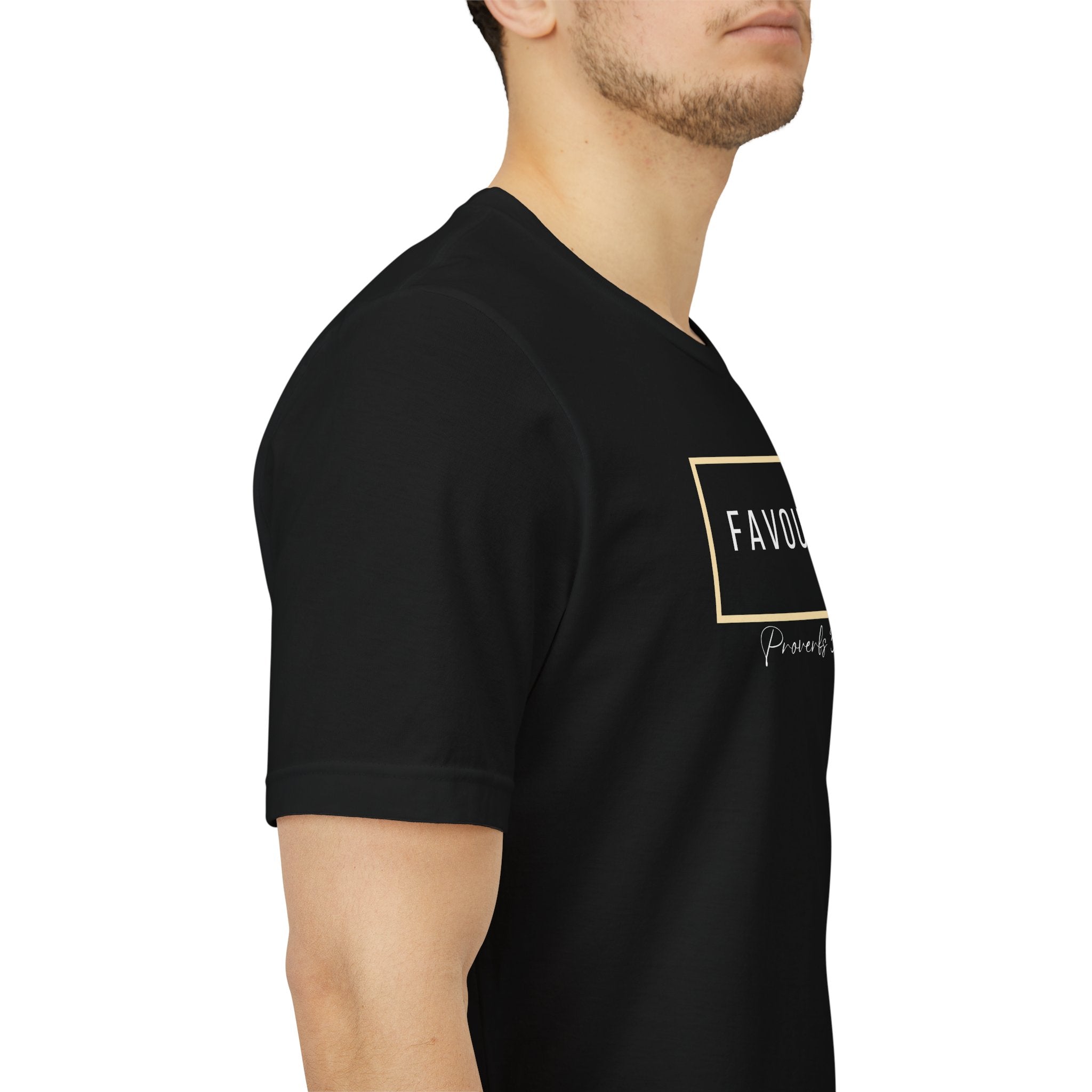 Favoured Christian T-Shirt – Proverbs 3:4 Scripture Tee | Faith-Based Unisex Shirt