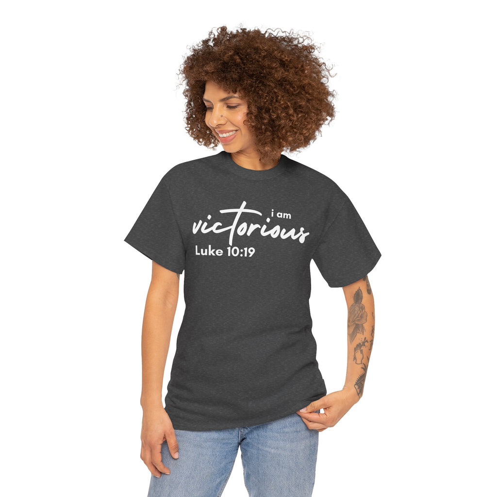 I Am Victorious Christian T-Shirt – Luke 10:19 Scripture Tee | Faith-Based Apparel