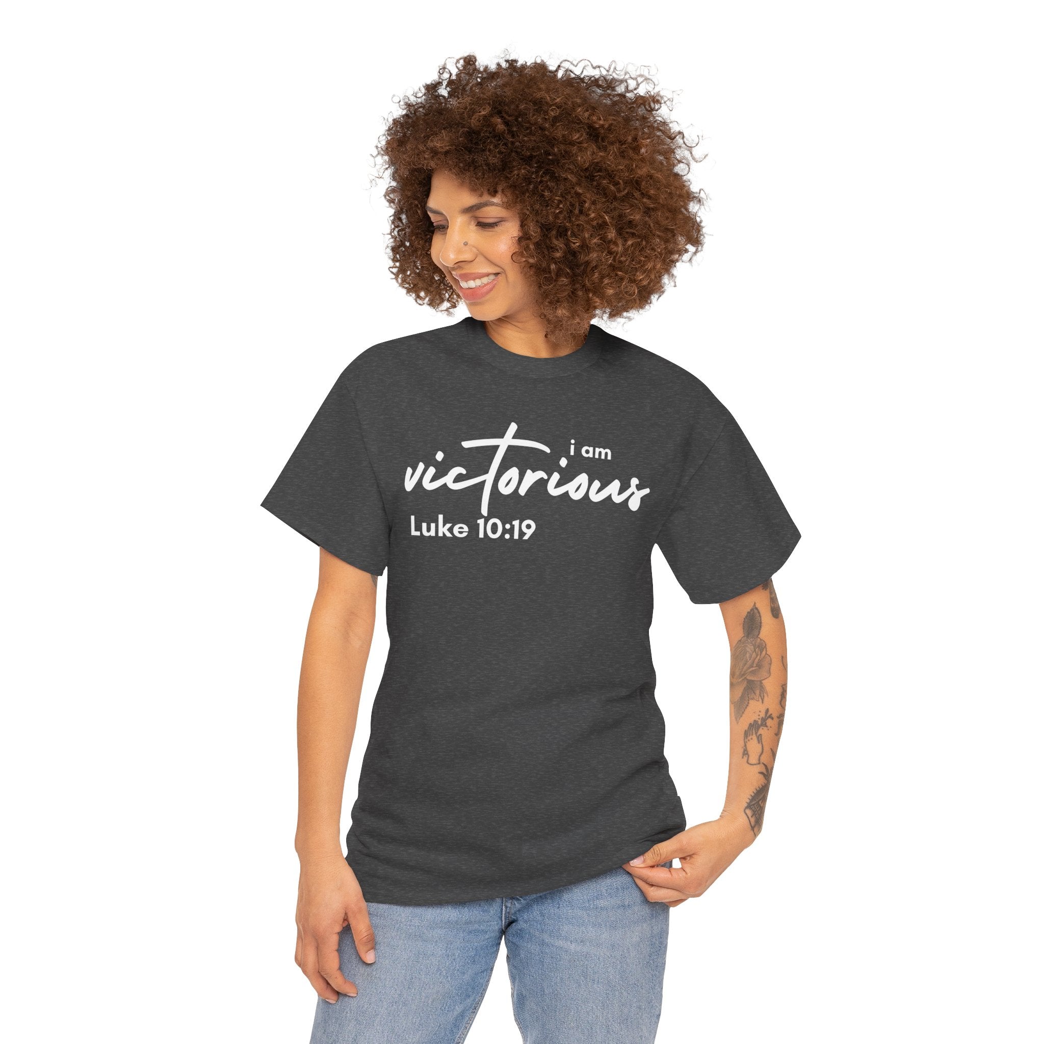I Am Victorious Christian T-Shirt – Luke 10:19 Scripture Tee | Faith-Based Apparel