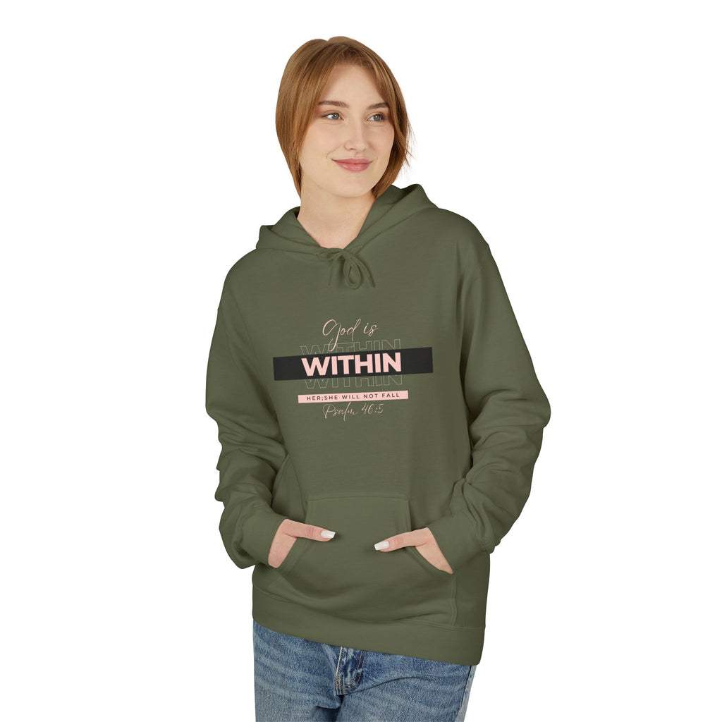 God Is Within Her Hoodie — Psalm 46:5 Christian Hoodie for Women | Faith-Based Inspirational Pullover