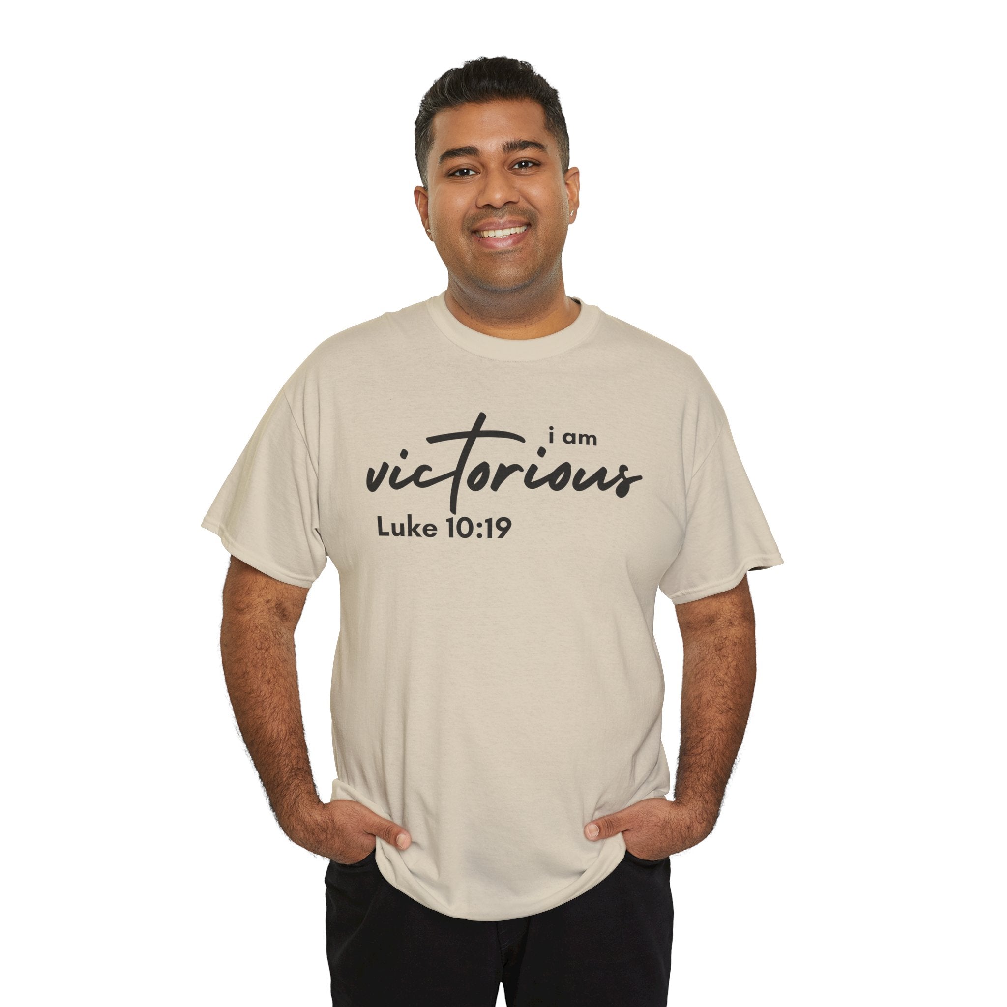 I Am Victorious Christian T-Shirt – Luke 10:19 Scripture Tee | Faith-Based Apparel