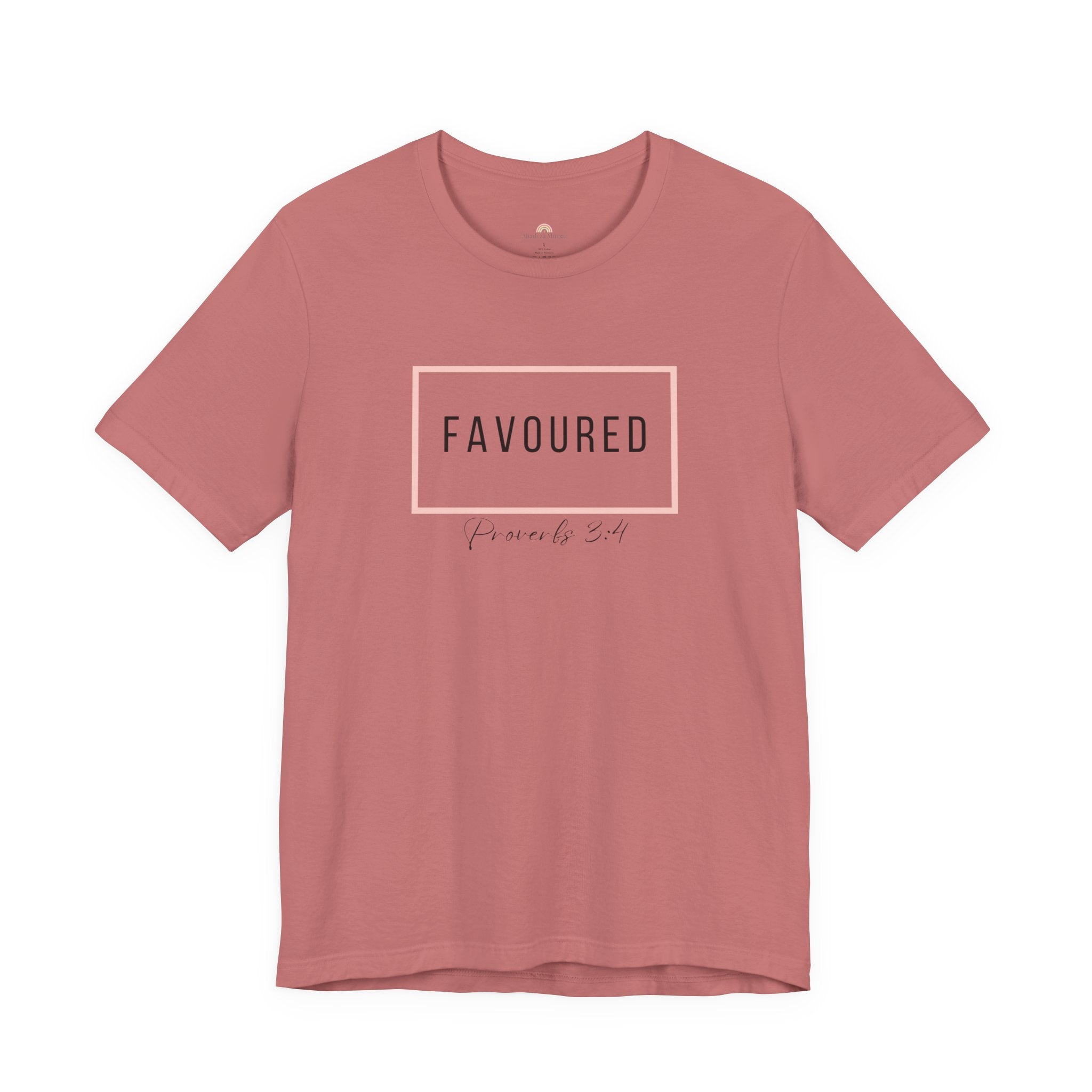 Favoured Christian T-Shirt – Proverbs 3:4 Scripture Tee | Faith-Based Unisex Shirt
