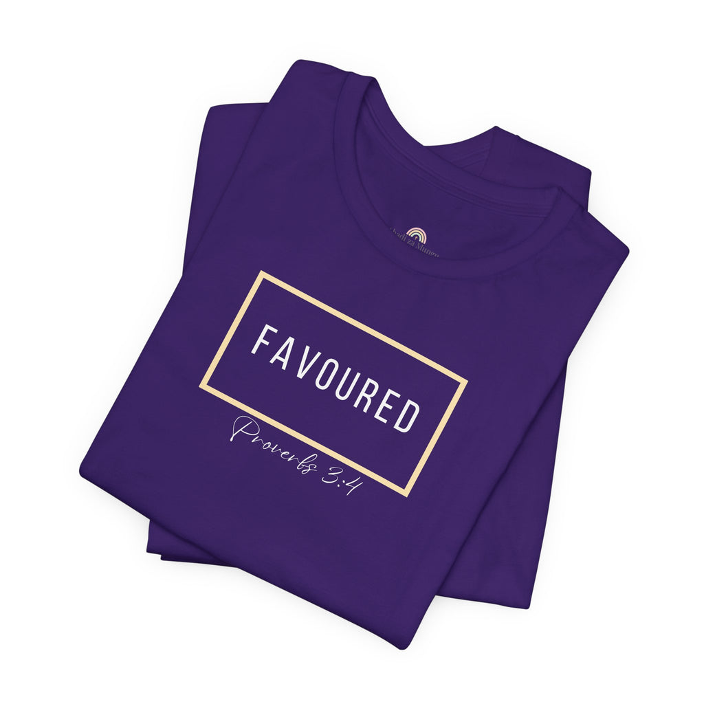 Favoured Christian T-Shirt – Proverbs 3:4 Scripture Tee | Faith-Based Unisex Shirt