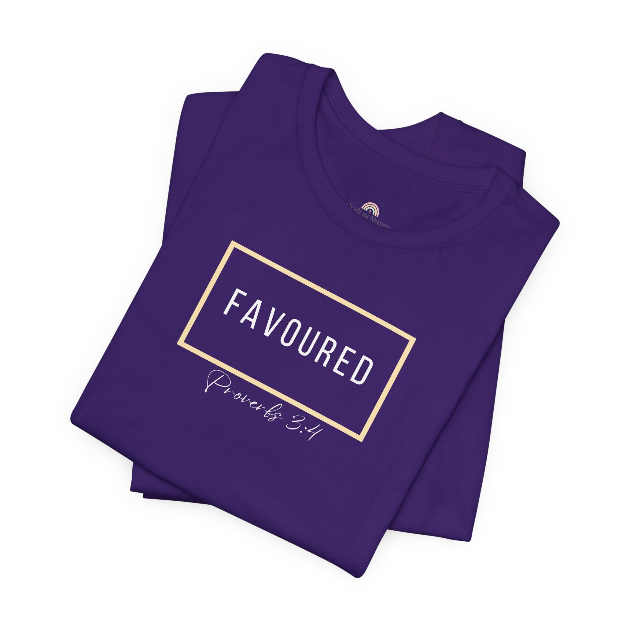 Favoured Christian T-Shirt – Proverbs 3:4 Scripture Tee | Faith-Based Unisex Shirt