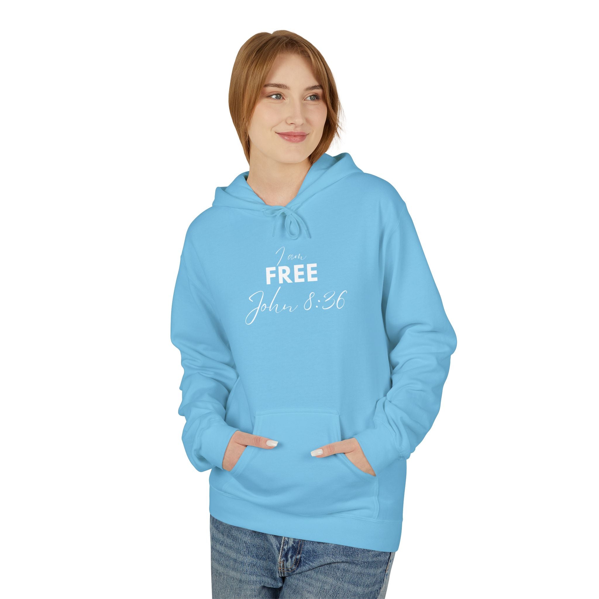 I Am Free Hoodie – John 8:36 Christian Scripture Hoodie | Faith-Based Inspirational Pullover