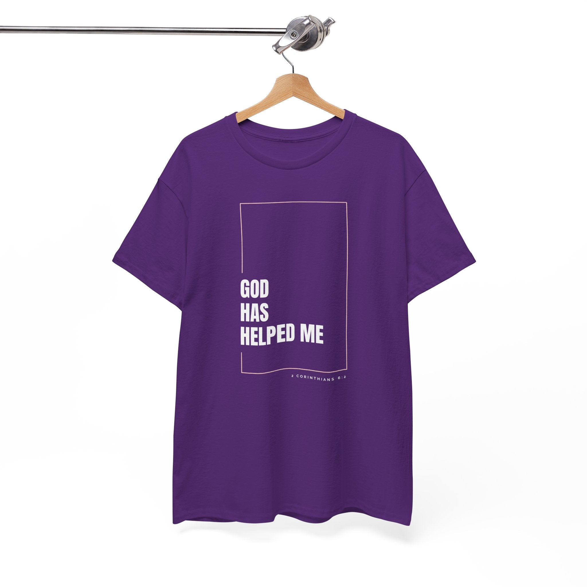 God Has Helped Me Christian T-Shirt – 2 Corinthians 6:2 Faith Tee | Unisex Heavy Cotton Shirt