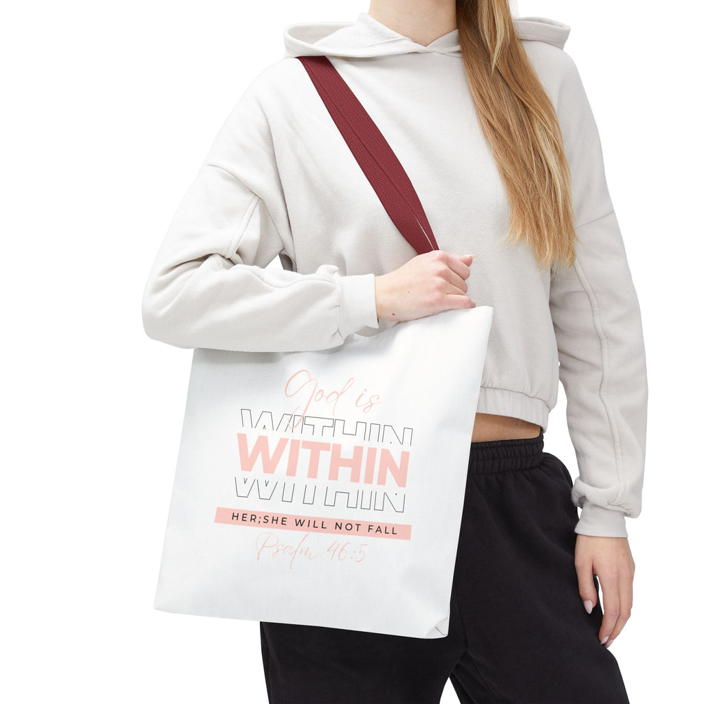 God Is Within Her Tote Bag – Psalm 46:5 Christian Scripture Tote for Women