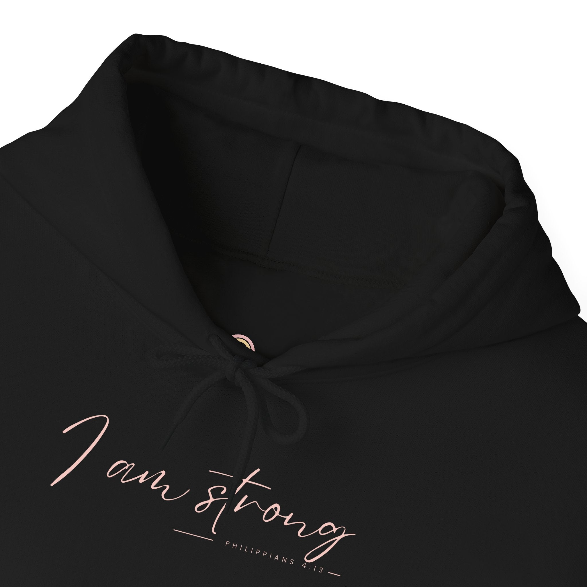 I Am Strong Hoodie – Philippians 4:13 Christian Unisex Faith Sweatshirt