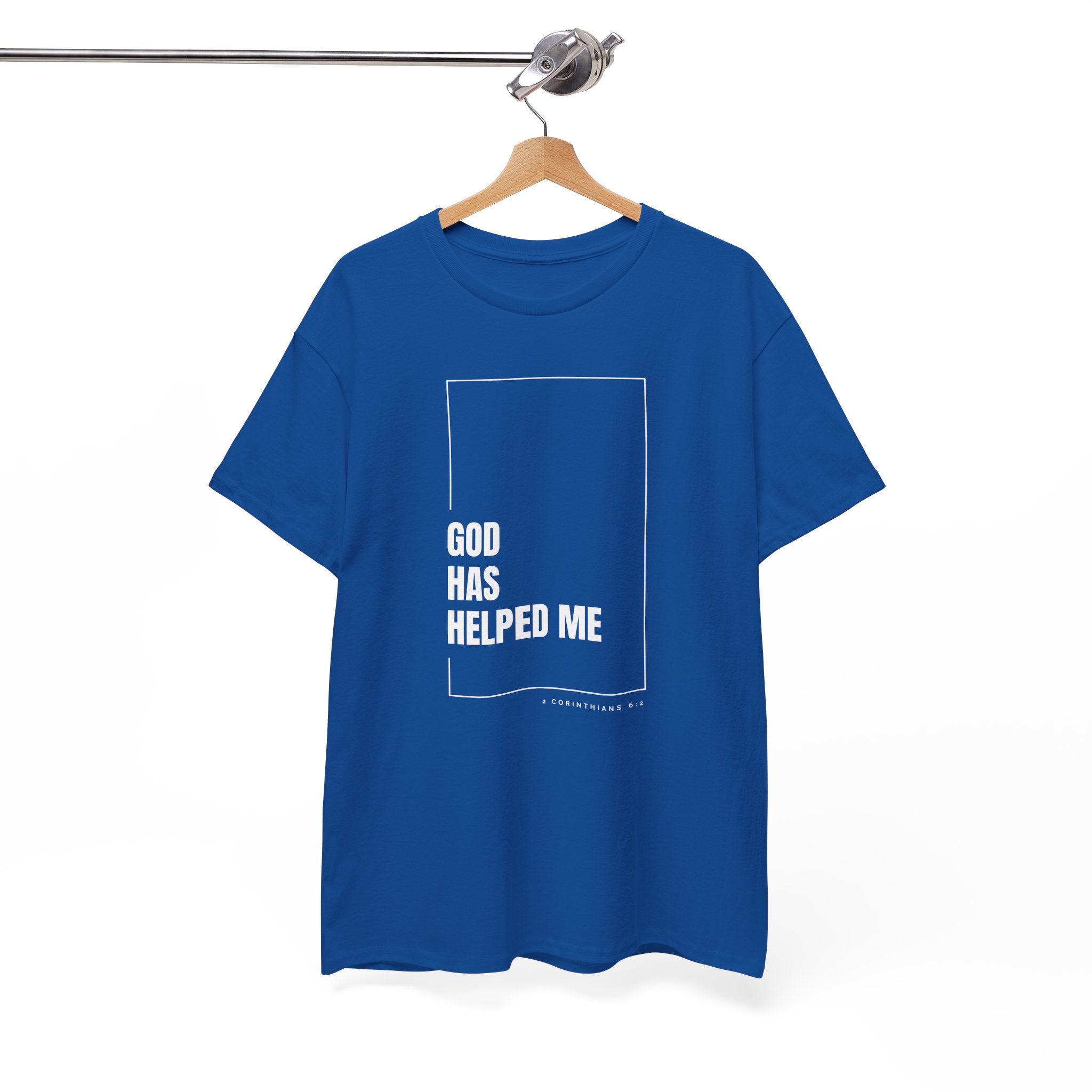 God Has Helped Me Christian T-Shirt – 2 Corinthians 6:2 Faith Tee | Unisex Heavy Cotton Shirt