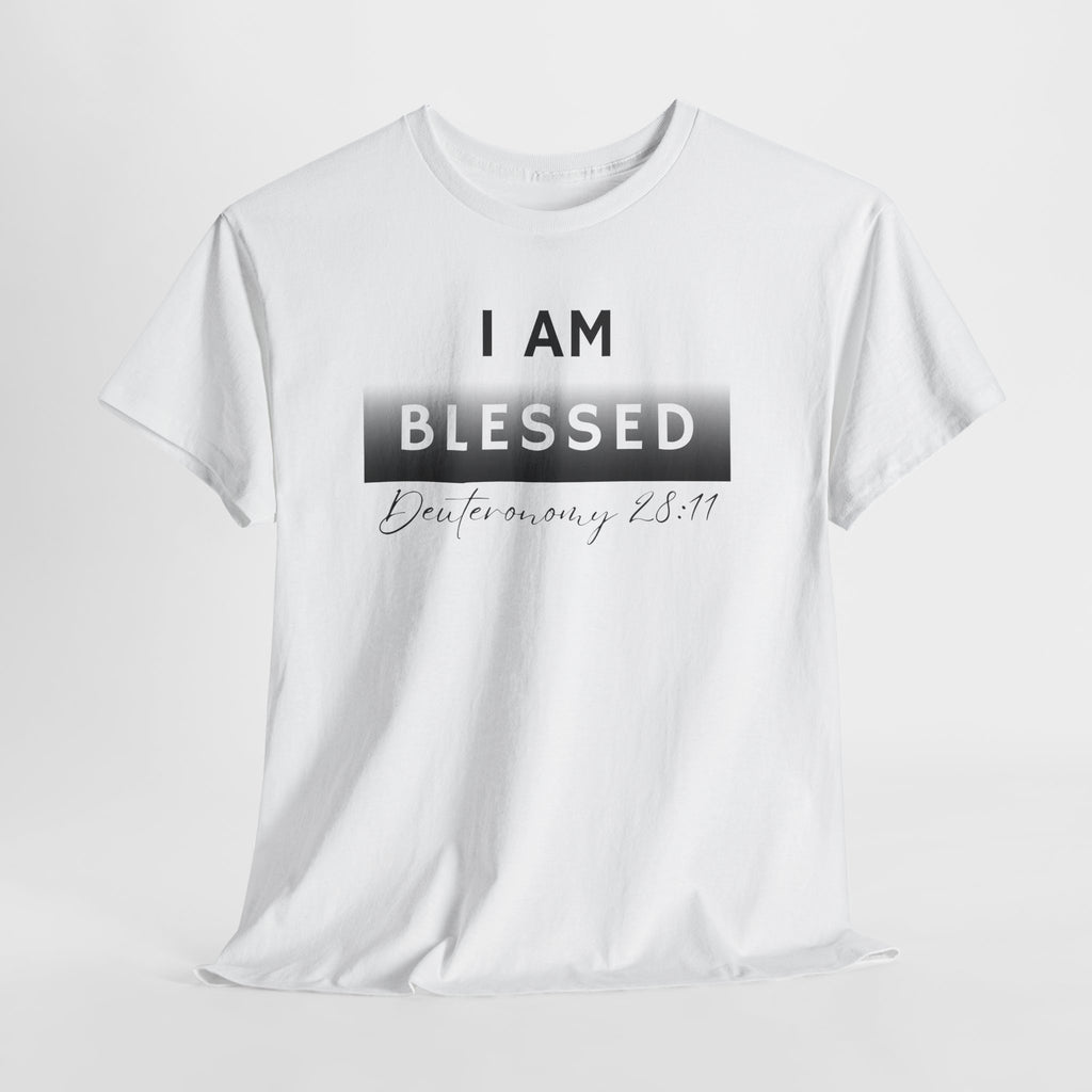 I Am Blessed Christian T-Shirt — Deuteronomy 28:11 Scripture Faith Tee