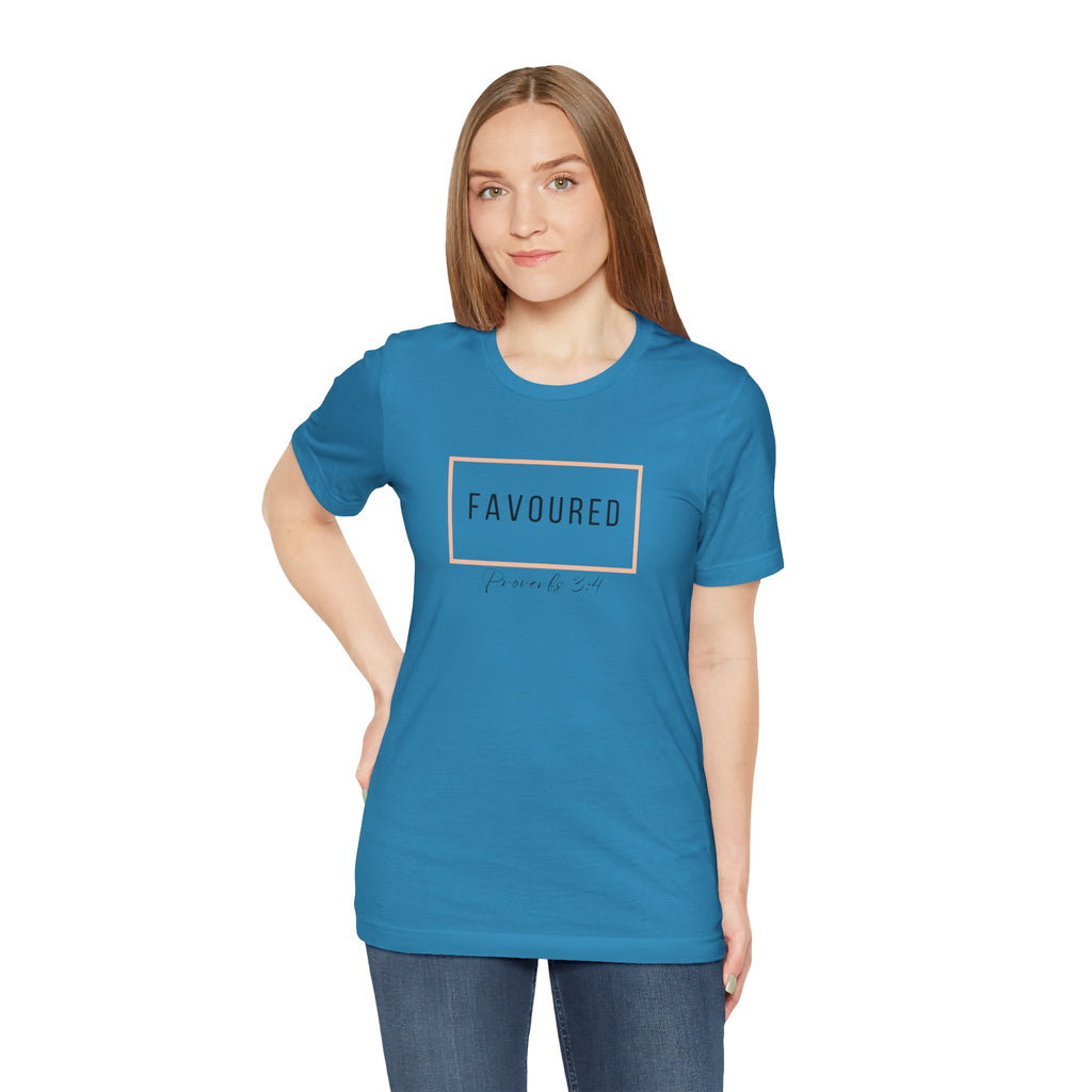 Favoured Christian T-Shirt – Proverbs 3:4 Scripture Tee | Faith-Based Unisex Shirt