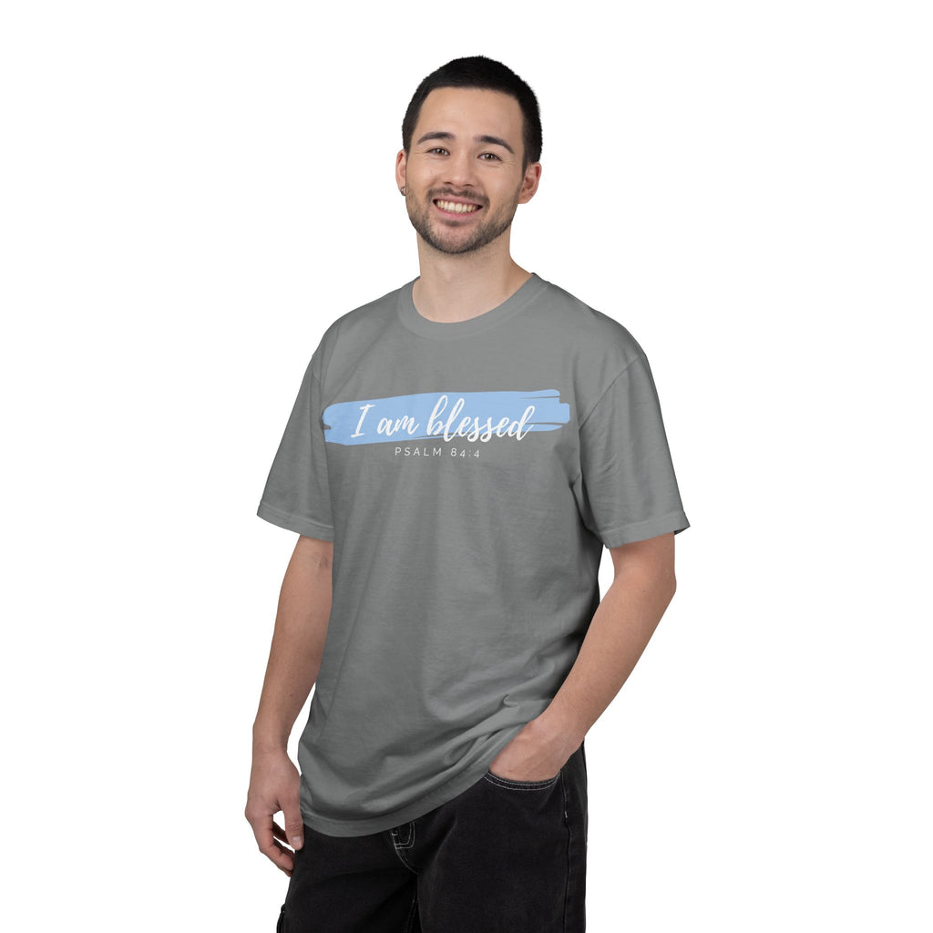 I Am Blessed Christian T-Shirt — Psalm 84:4 Scripture Tee | Garment-Dyed Faith Shirt