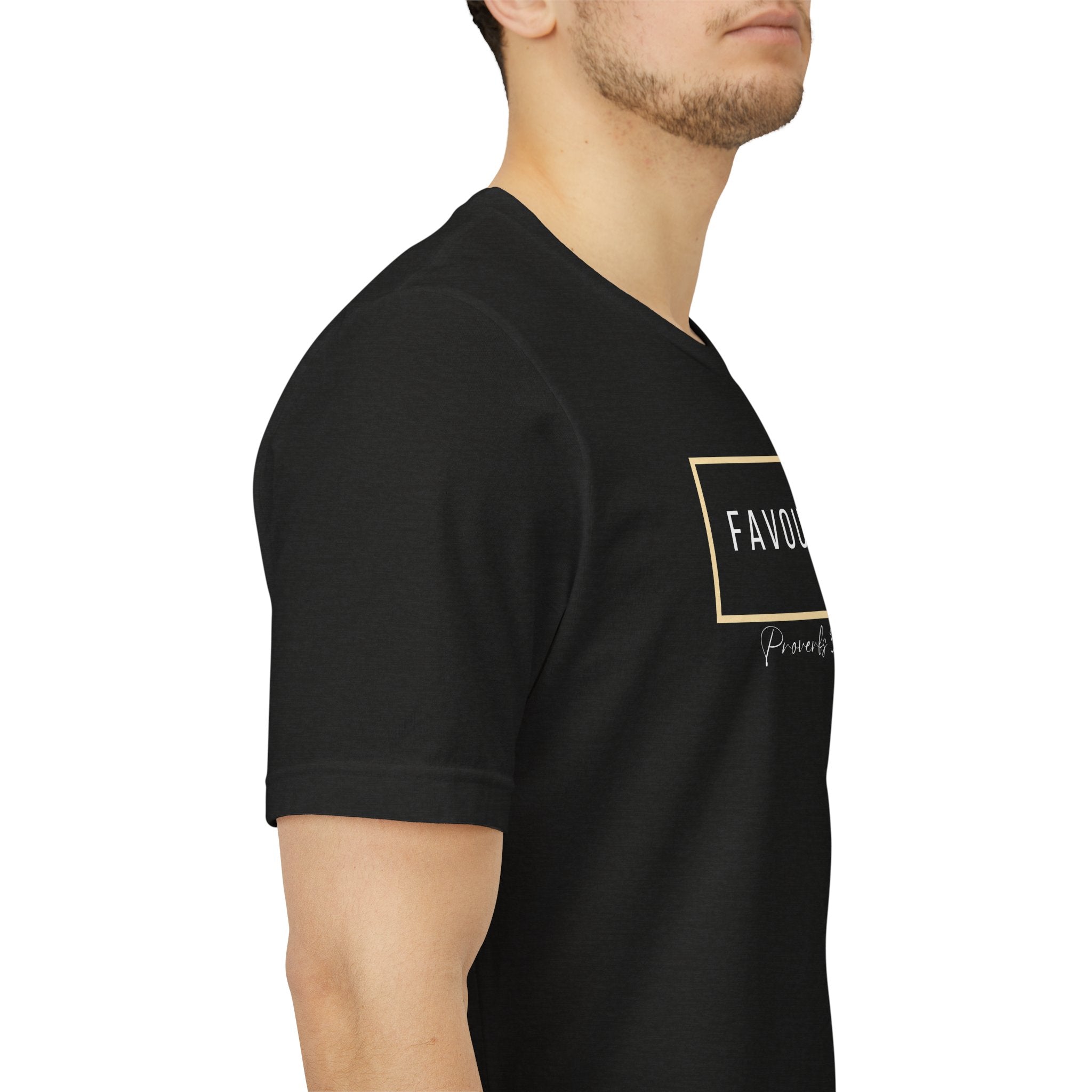 Favoured Christian T-Shirt – Proverbs 3:4 Scripture Tee | Faith-Based Unisex Shirt