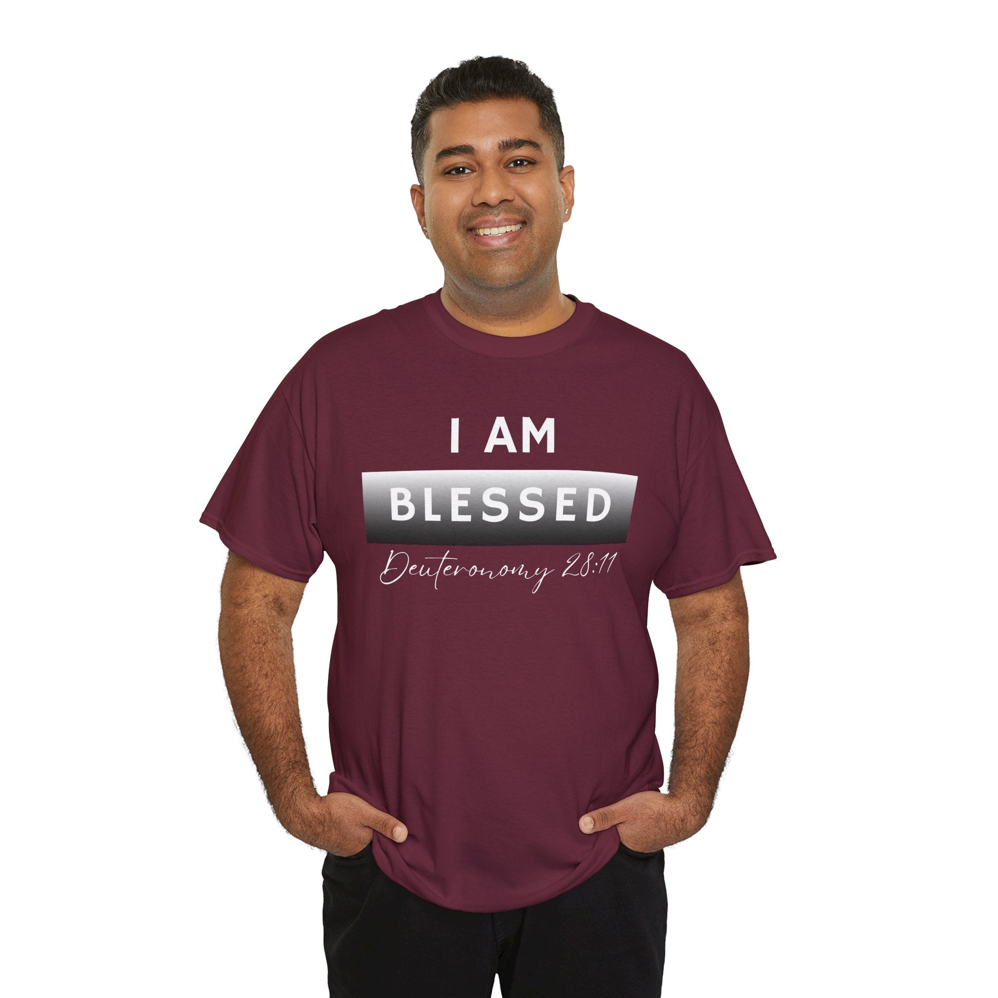 I Am Blessed Christian T-Shirt — Deuteronomy 28:11 Scripture Faith Tee (2)