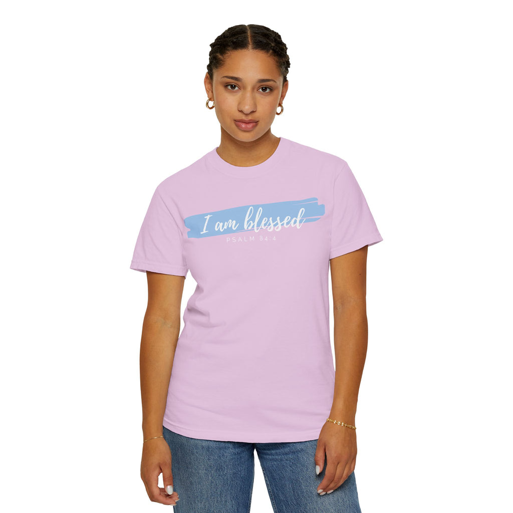 I Am Blessed Christian T-Shirt — Psalm 84:4 Scripture Tee | Garment-Dyed Faith Shirt
