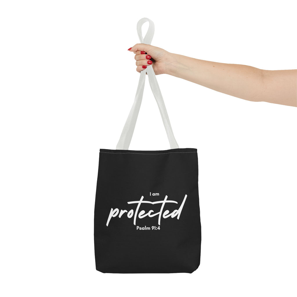I Am Protected Tote Bag — Psalm 91:4 Christian Scripture Canvas Tote | Faith-Based Carryall