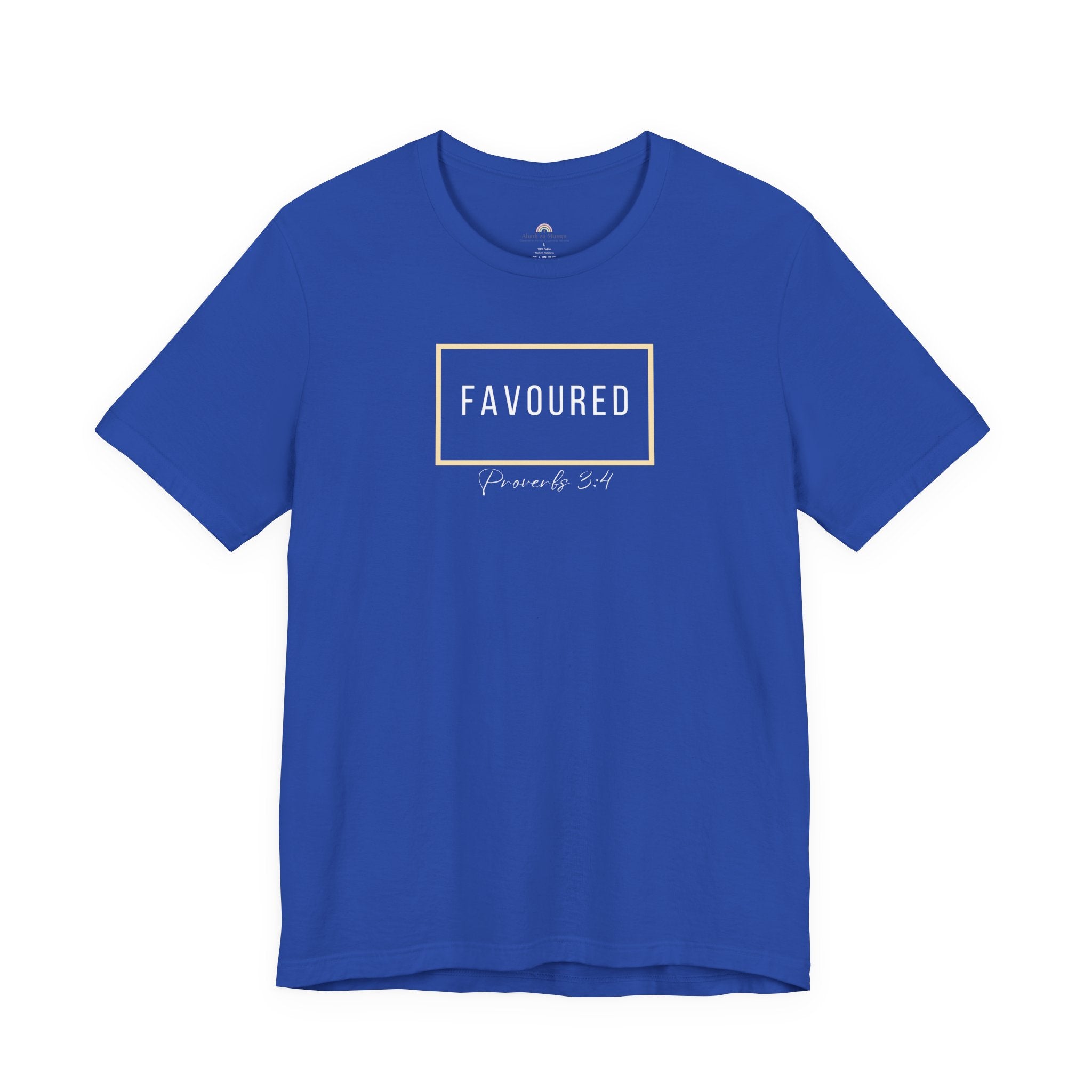 Favoured Christian T-Shirt – Proverbs 3:4 Scripture Tee | Faith-Based Unisex Shirt