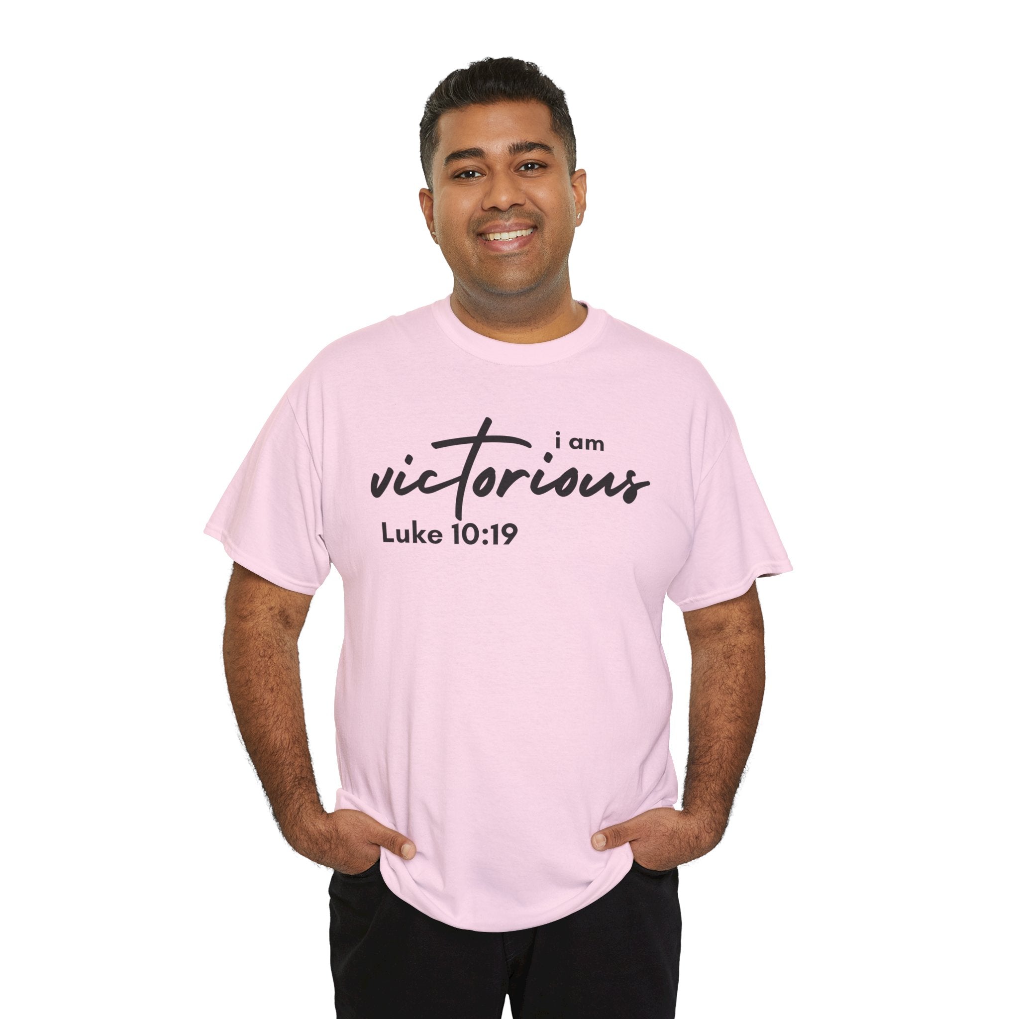 I Am Victorious Christian T-Shirt – Luke 10:19 Scripture Tee | Faith-Based Apparel