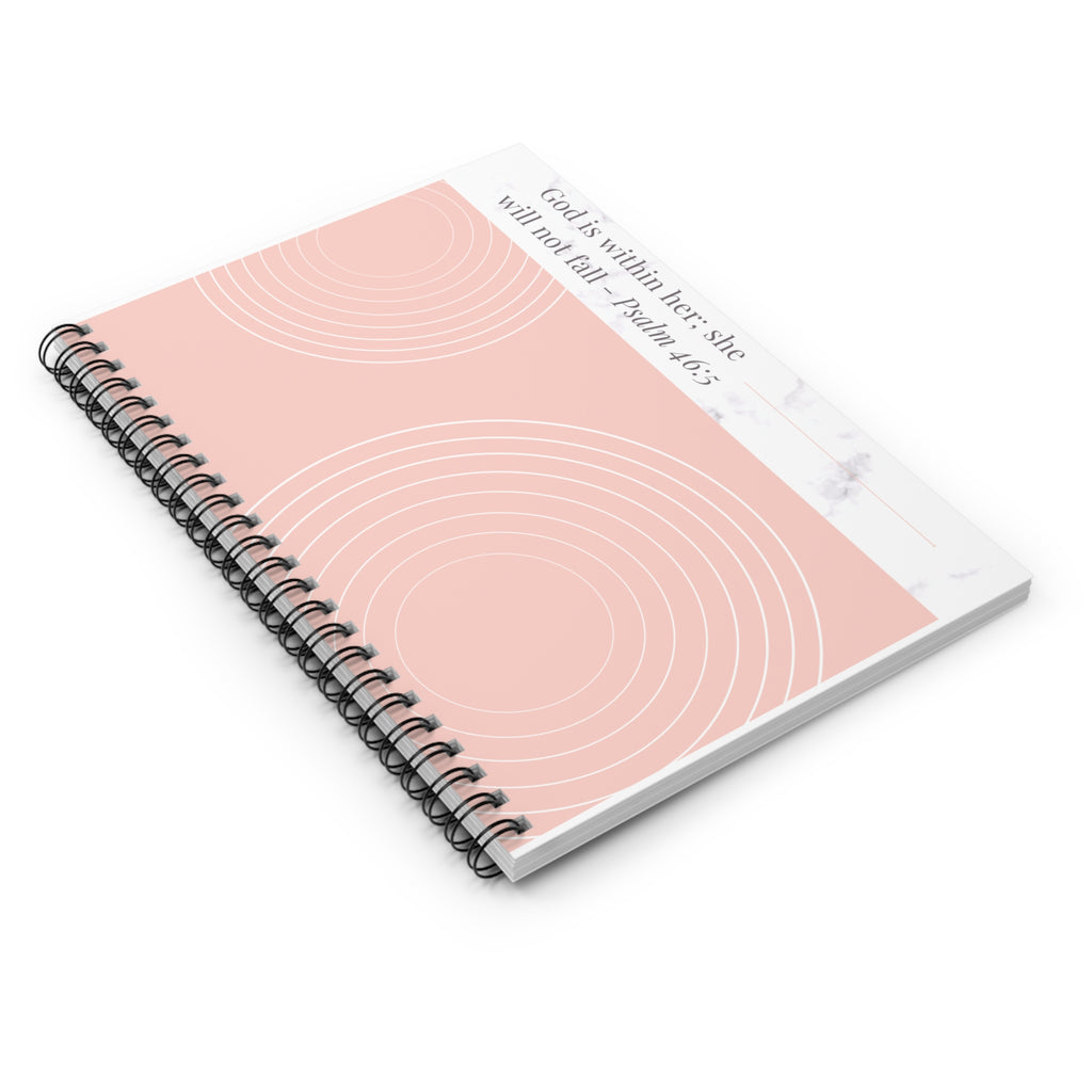 God Is Within Her Spiral Notebook — Psalm 46:5 Christian Journal for Women | Faith Prayer & Bible Study Notebook