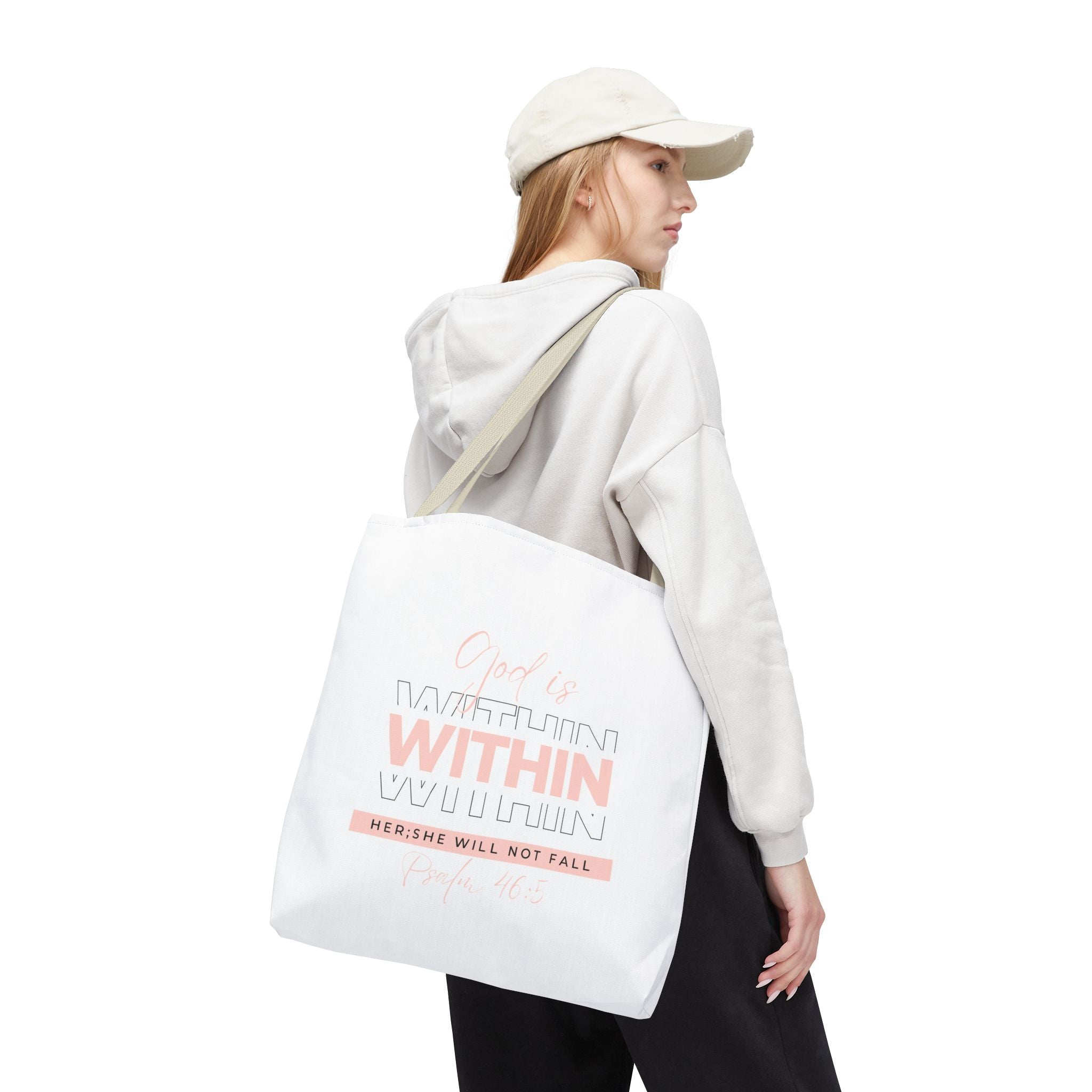 God Is Within Her Tote Bag – Psalm 46:5 Christian Scripture Tote for Women