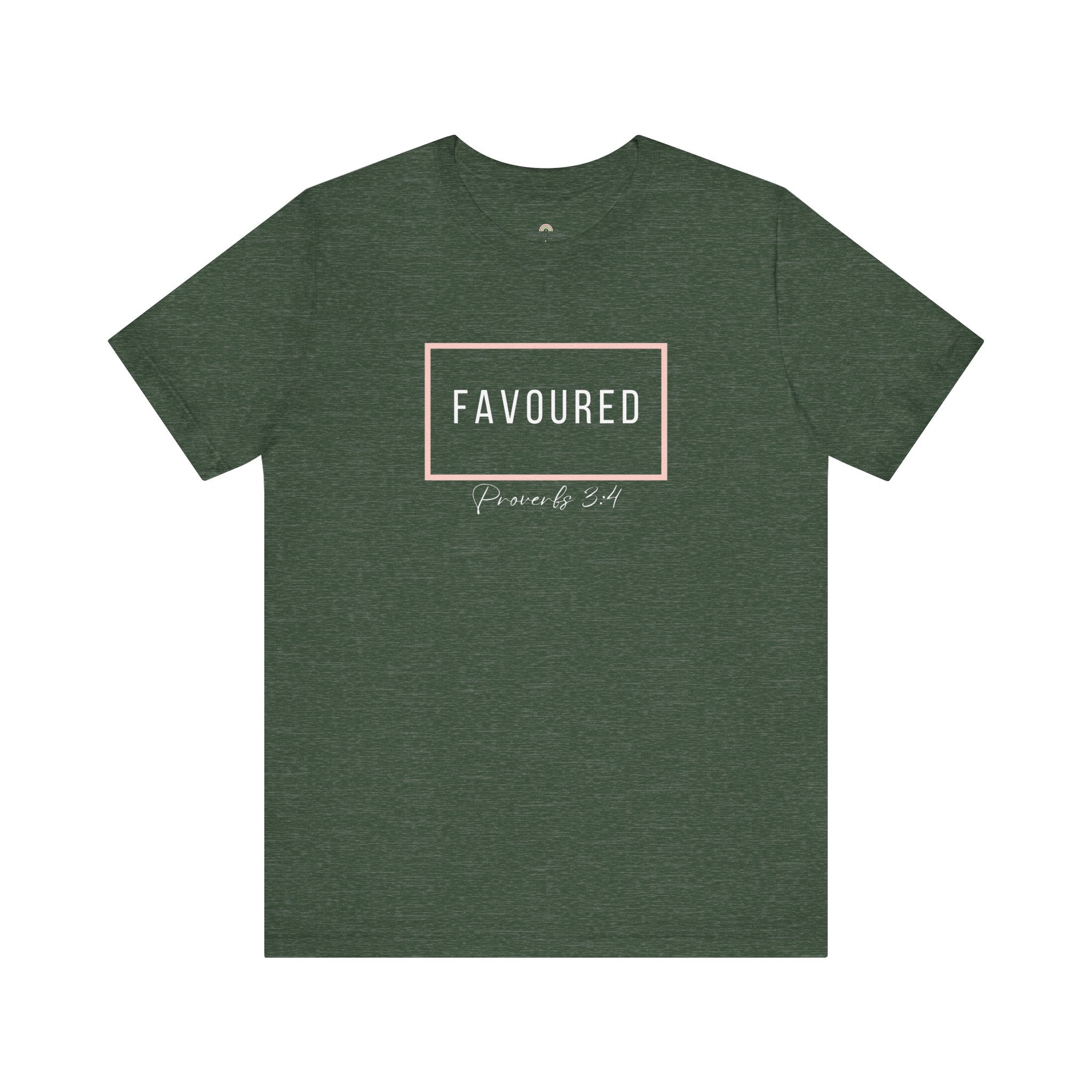Favoured Christian T-Shirt – Proverbs 3:4 Scripture Tee | Faith-Based Unisex Shirt