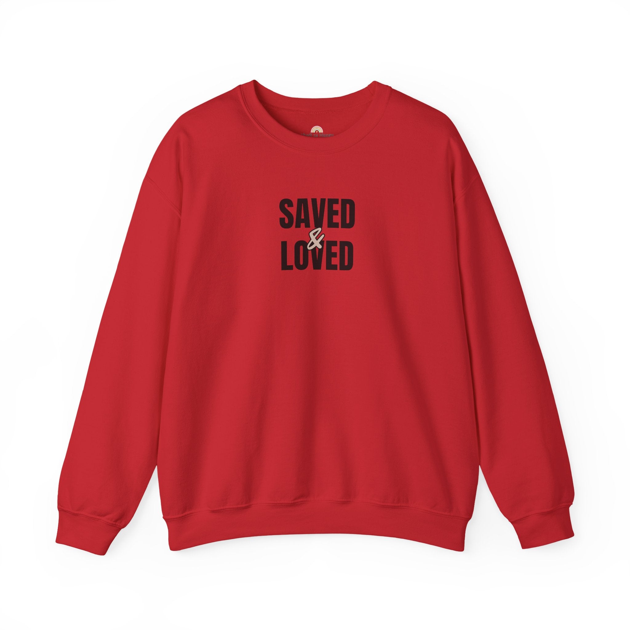 Saved & Loved Crewneck Sweatshirt — Psalm 91:16 Christian Faith Sweatshirt