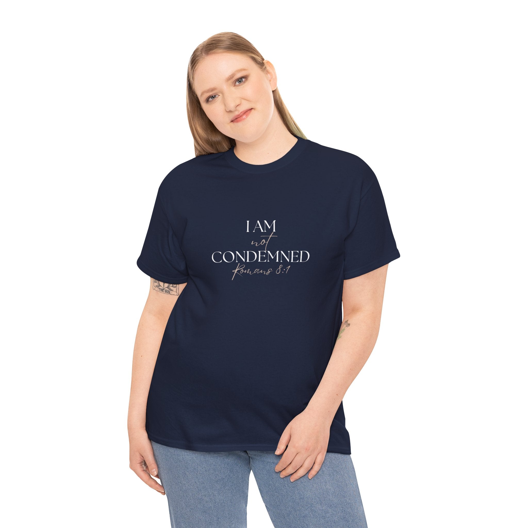 I Am Not Condemned T-Shirt – Christian Tee (Romans 8:1 Scripture) | Faith Apparel for Men & Women