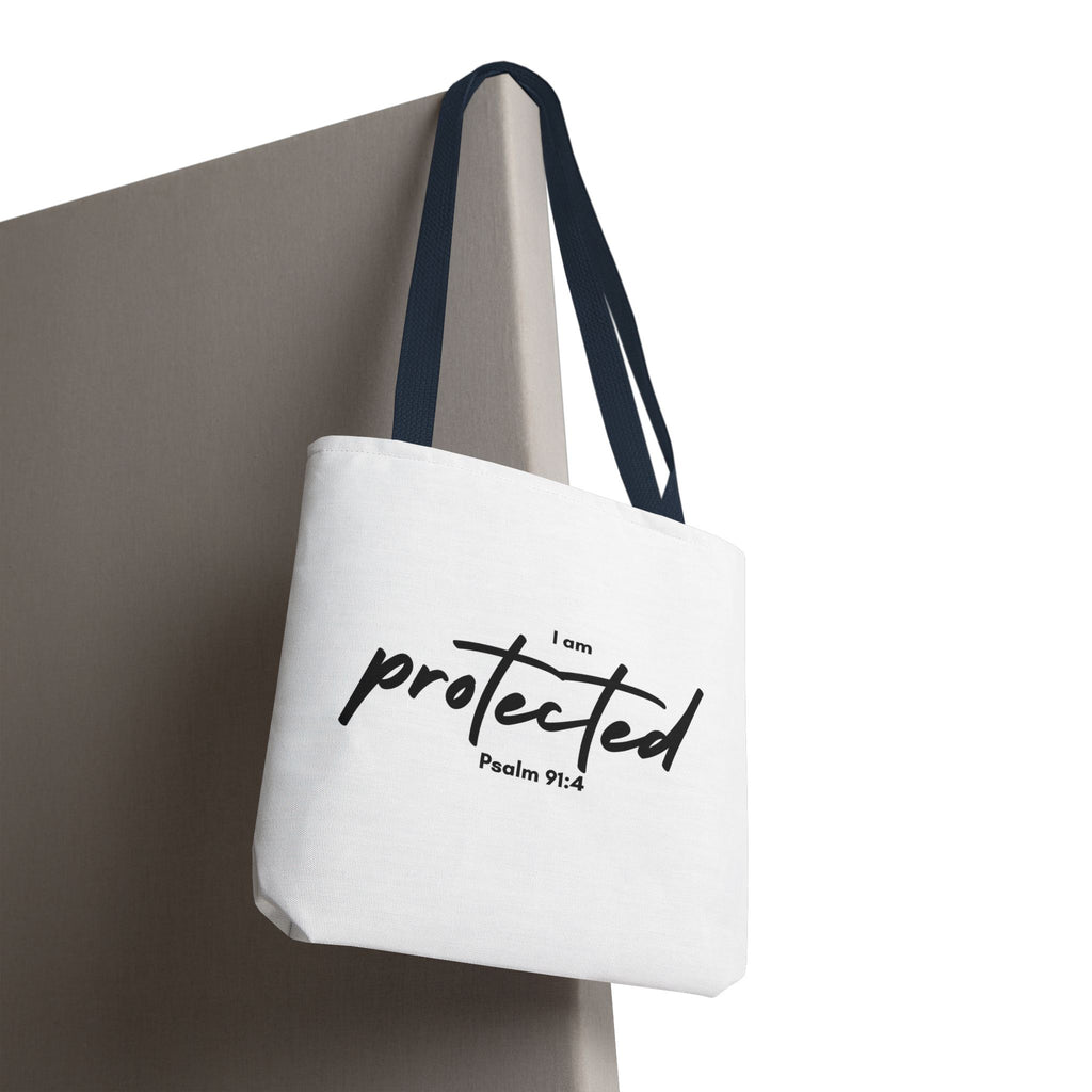 I Am Protected Tote Bag — Psalm 91:4 Christian Scripture Canvas Tote | Faith-Based Carryall
