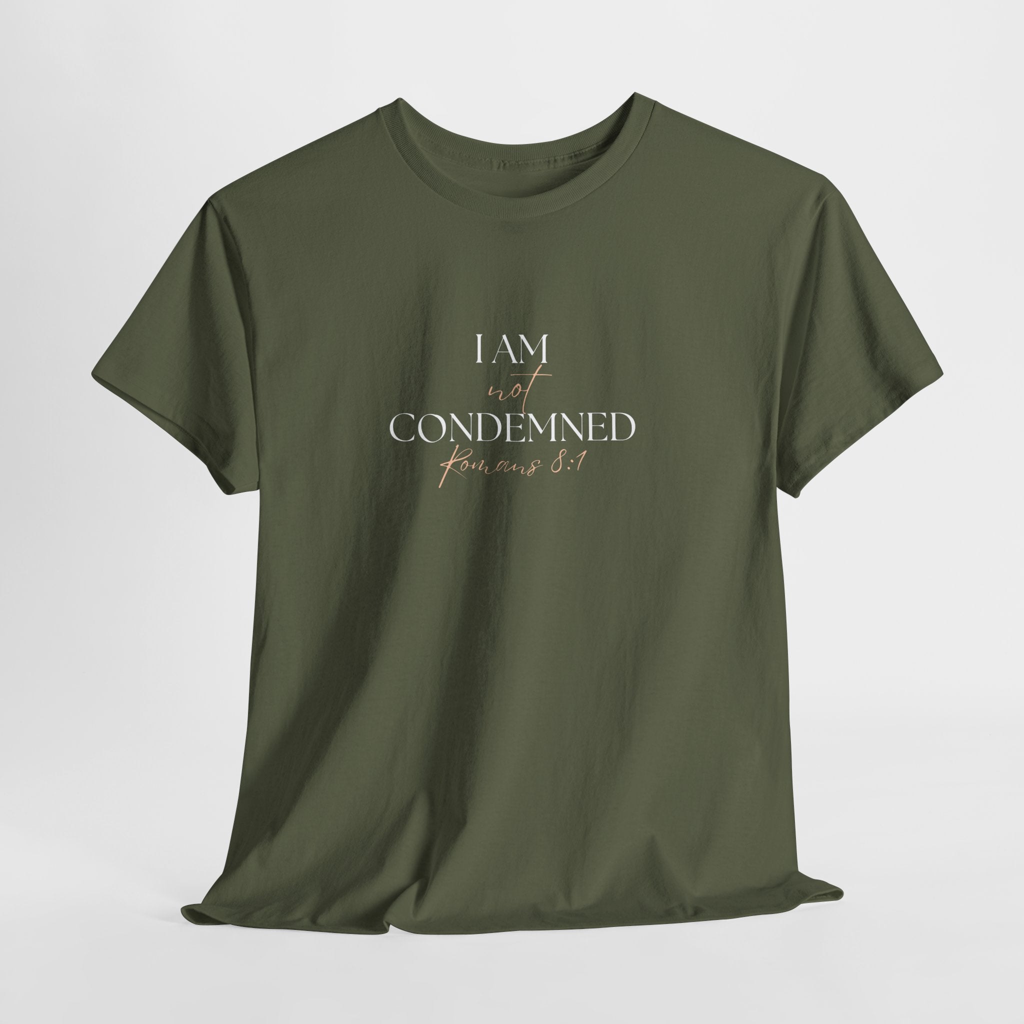 I Am Not Condemned T-Shirt – Christian Tee (Romans 8:1 Scripture) | Faith Apparel for Men & Women
