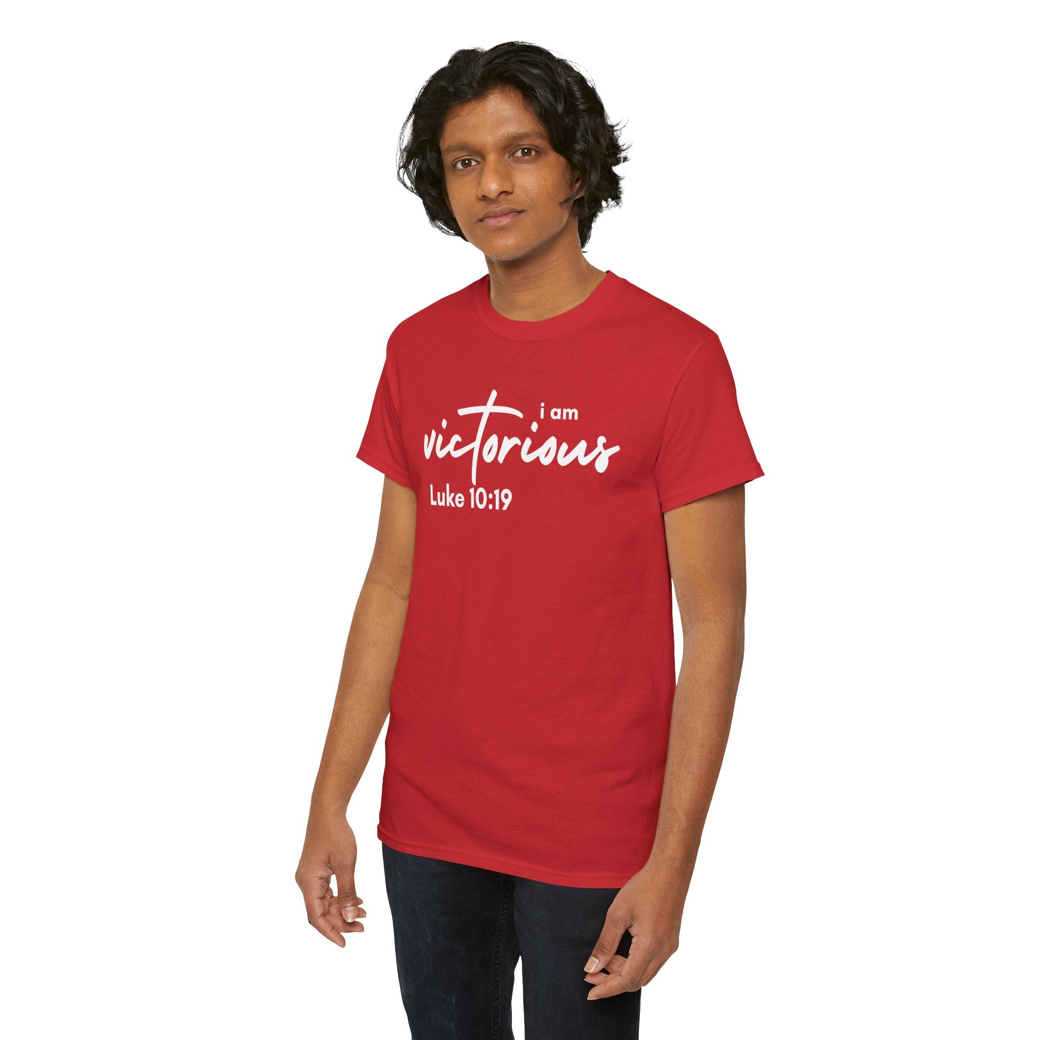 I Am Victorious Christian T-Shirt – Luke 10:19 Scripture Tee | Faith-Based Apparel