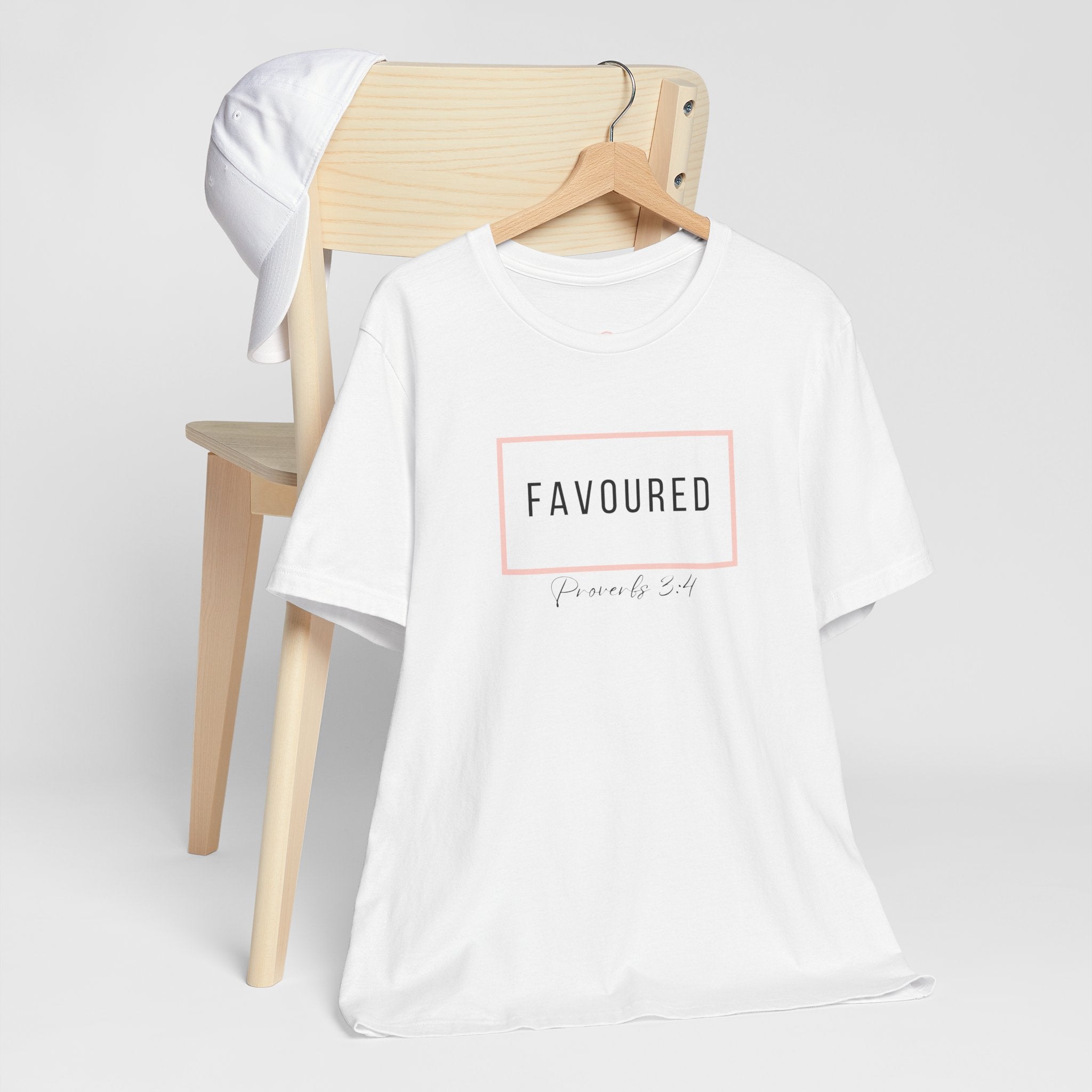Favoured Christian T-Shirt – Proverbs 3:4 Scripture Tee | Faith-Based Unisex Shirt