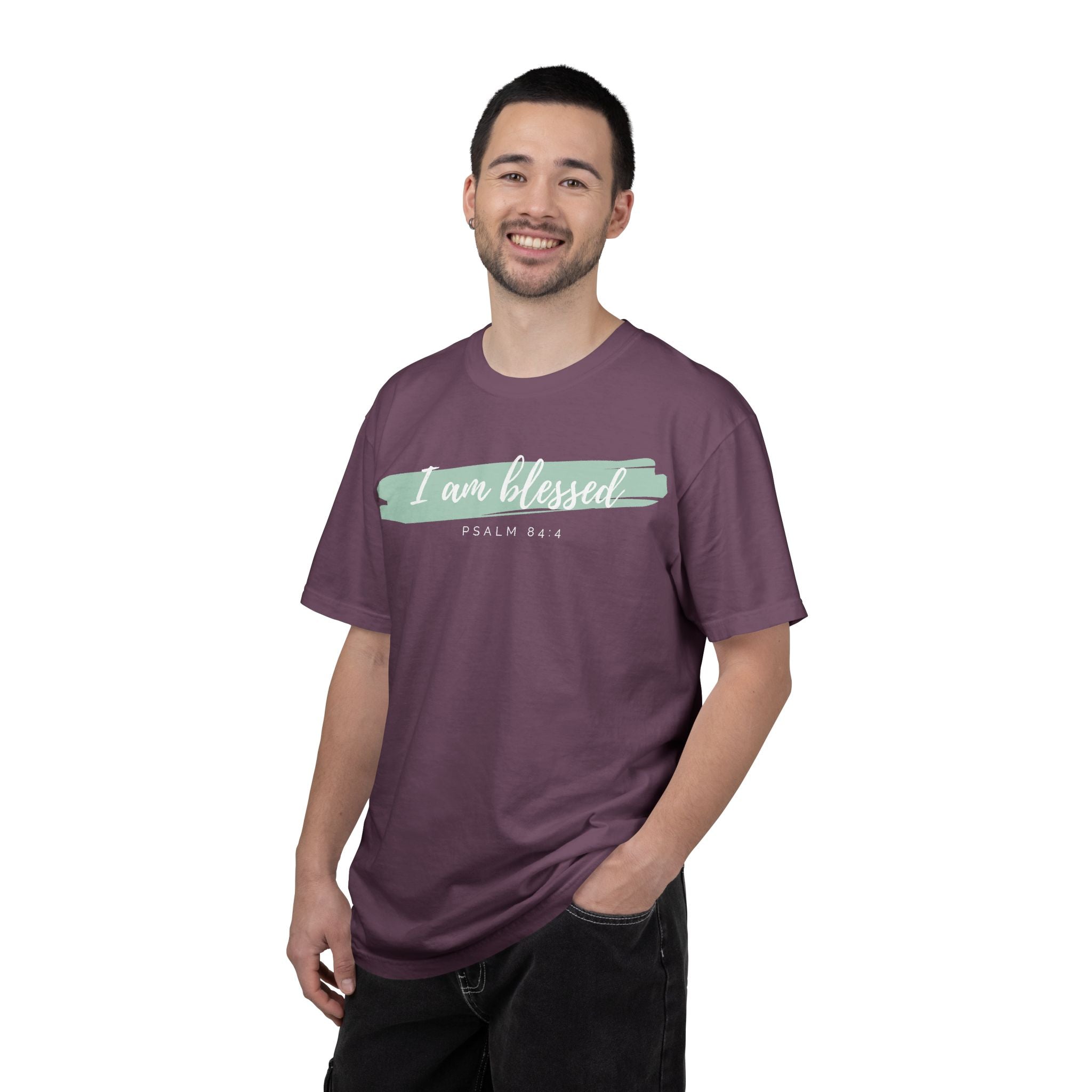 I Am Blessed Christian T-Shirt — Psalm 84:4 Scripture Tee | Garment-Dyed Faith Shirt
