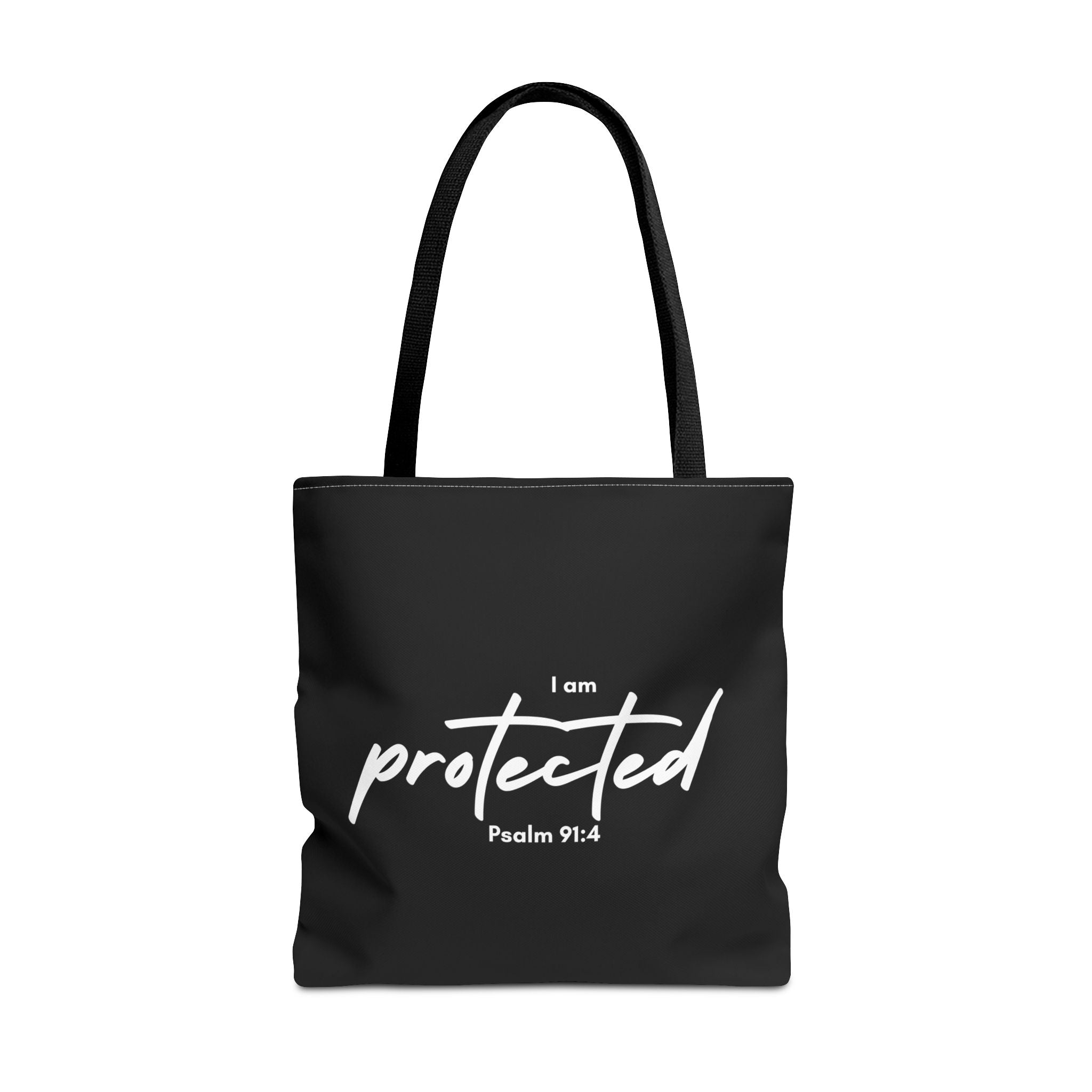 I Am Protected Tote Bag — Psalm 91:4 Christian Scripture Canvas Tote | Faith-Based Carryall