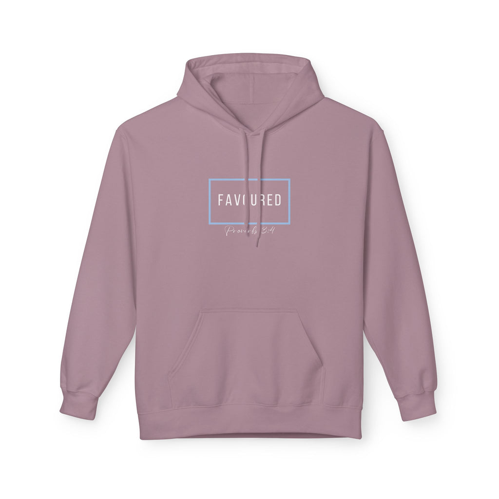 Favoured Christian Hoodie – Proverbs 3:4 Minimalist Script Hoodie | Faith-Based Unisex Pullover