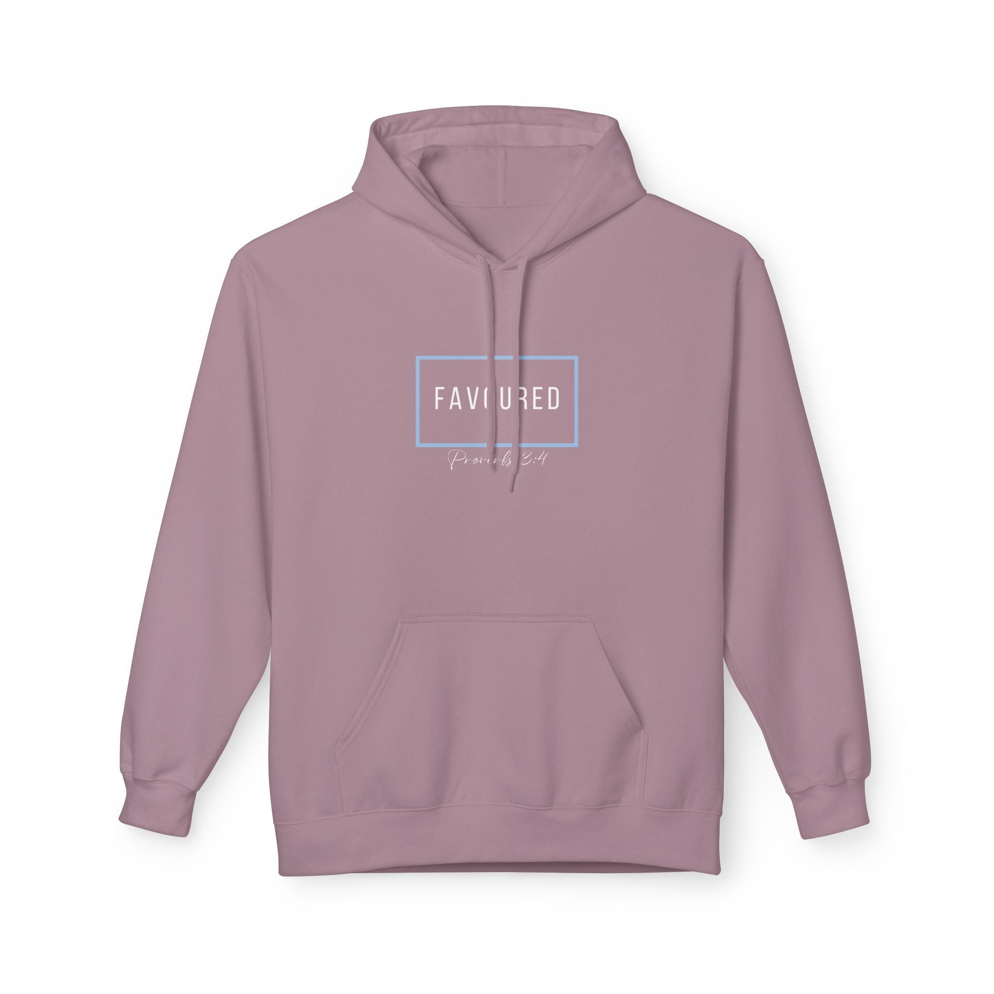 Favoured Christian Hoodie – Proverbs 3:4 Minimalist Script Hoodie | Faith-Based Unisex Pullover