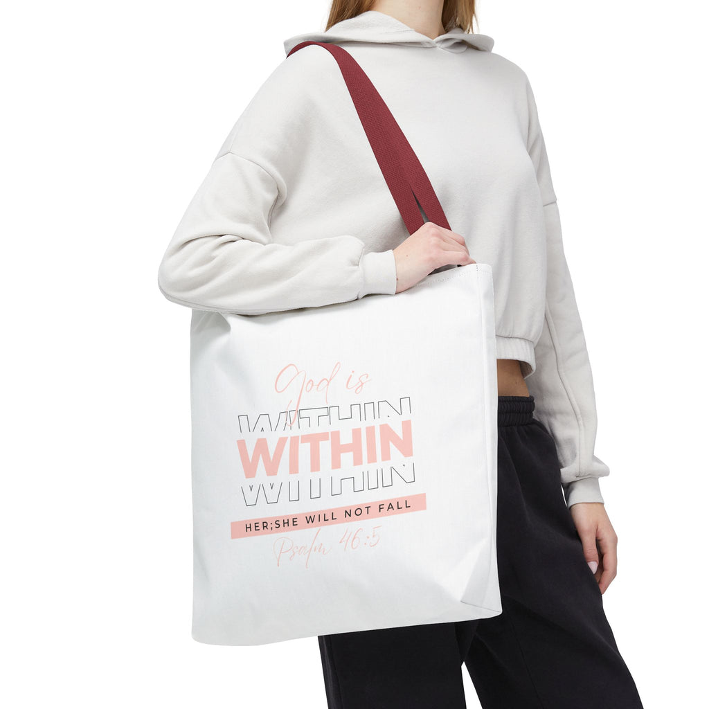 God Is Within Her Tote Bag – Psalm 46:5 Christian Scripture Tote for Women