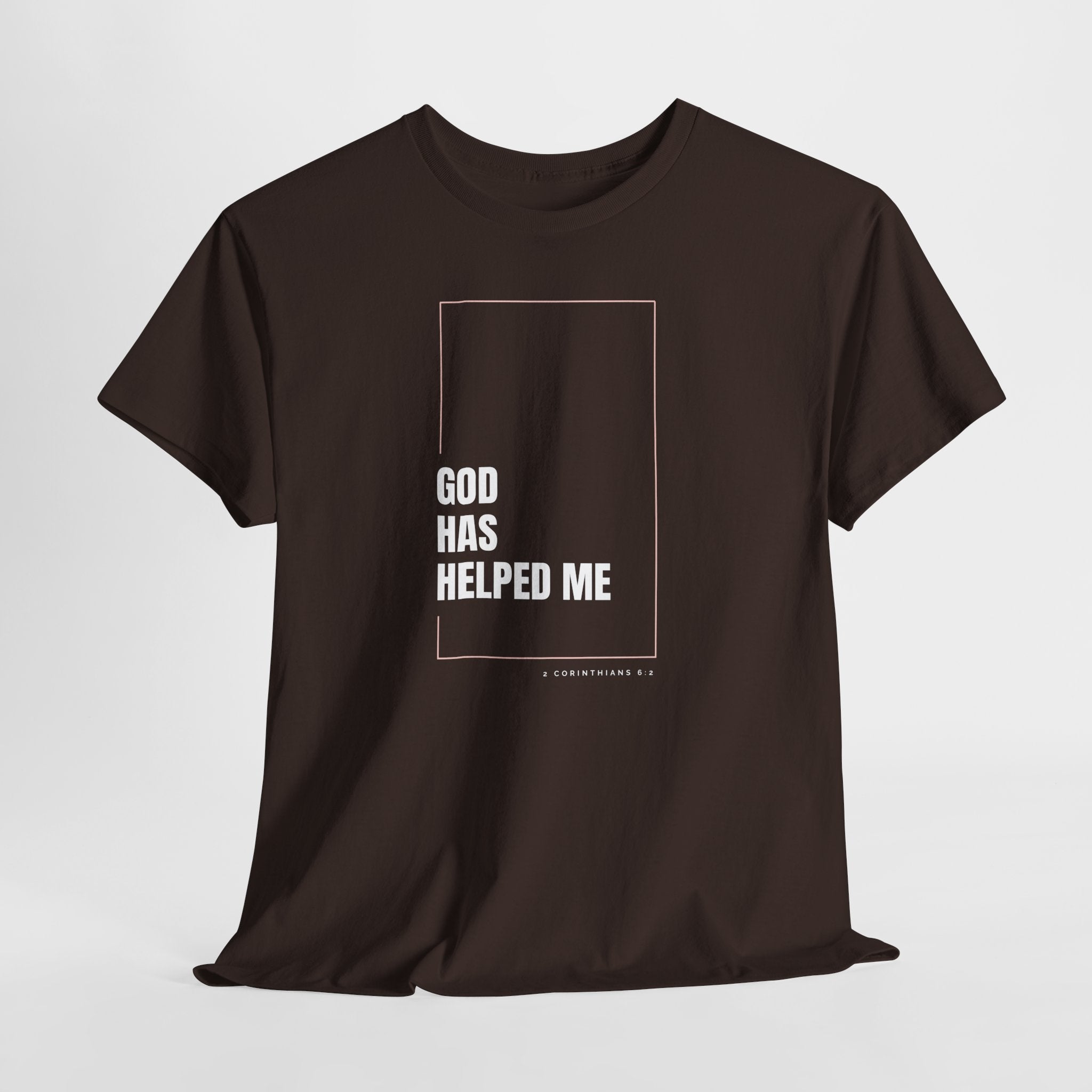 God Has Helped Me Christian T-Shirt – 2 Corinthians 6:2 Faith Tee | Unisex Heavy Cotton Shirt