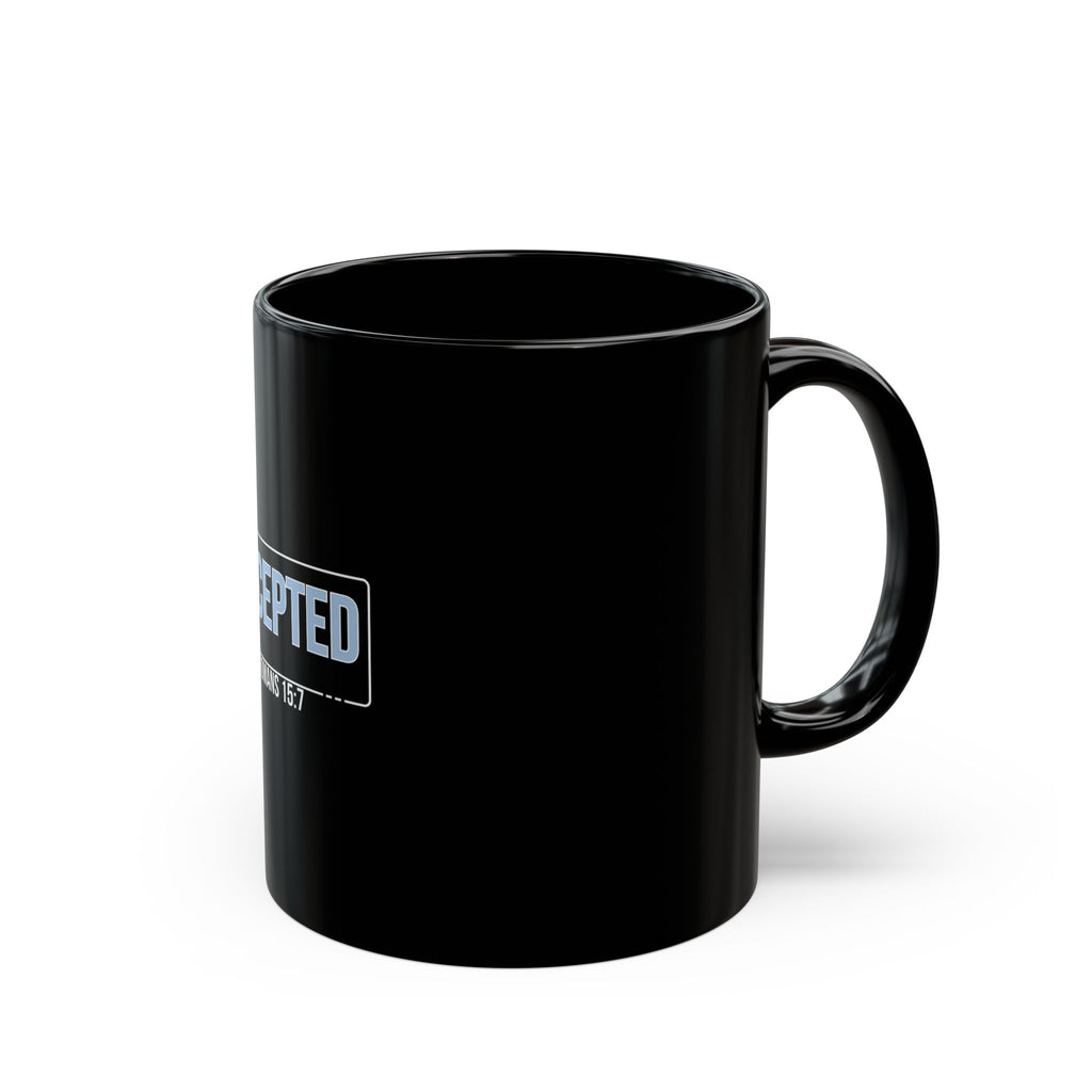 “I Am Accepted” Christian Ceramic Mug – Romans 15:7 Scripture Coffee Cup (11oz & 15oz) – Faith-Inspired Gift