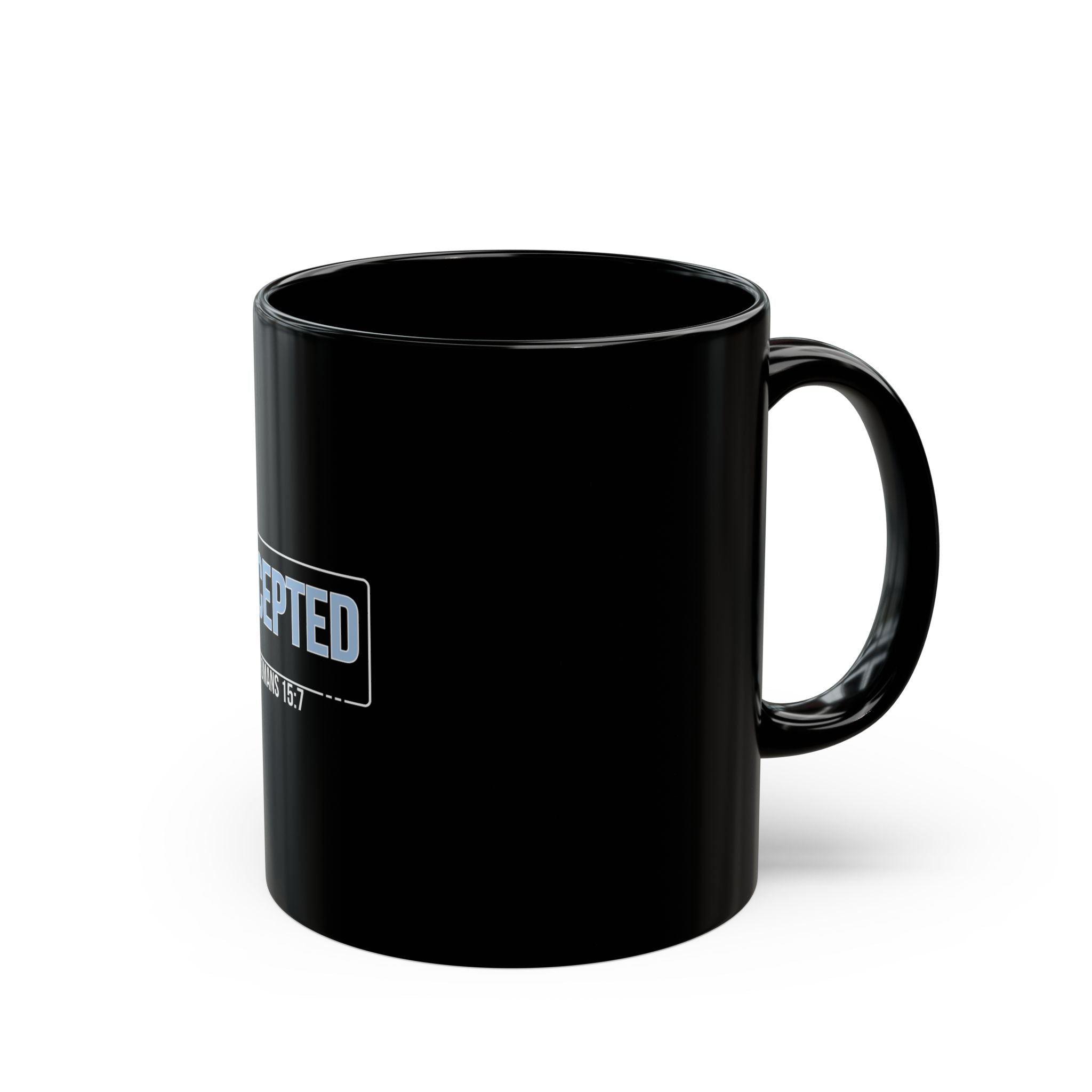“I Am Accepted” Christian Ceramic Mug – Romans 15:7 Scripture Coffee Cup (11oz & 15oz) – Faith-Inspired Gift