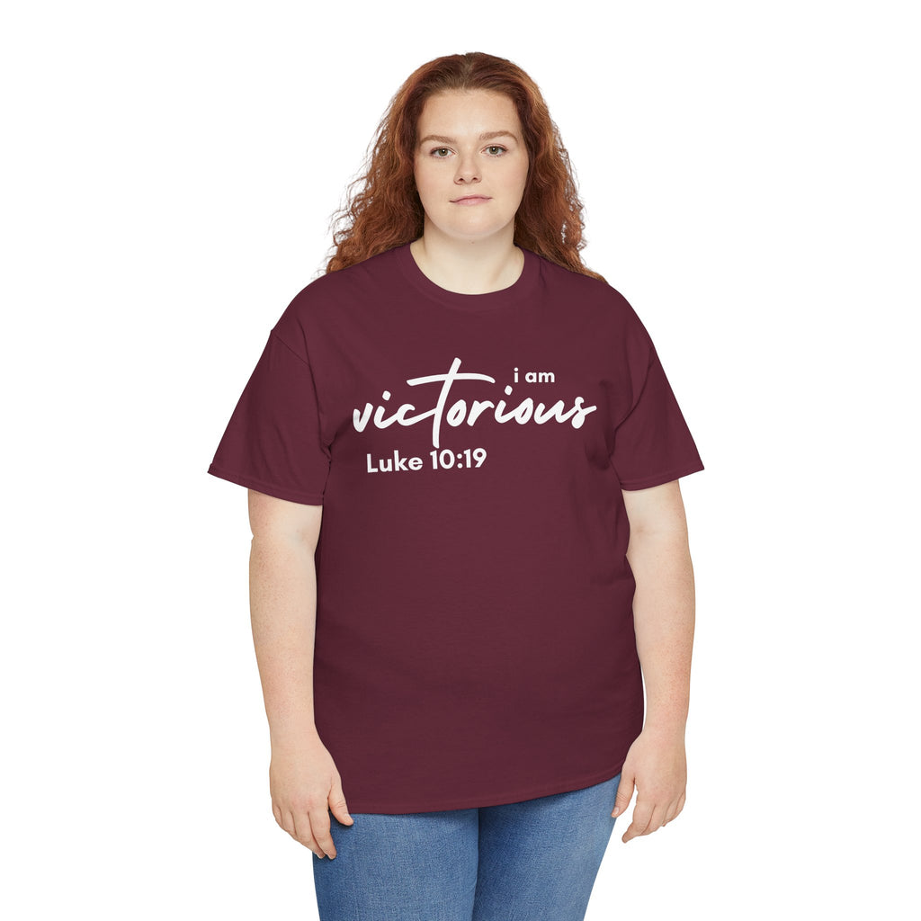 I Am Victorious Christian T-Shirt – Luke 10:19 Scripture Tee | Faith-Based Apparel