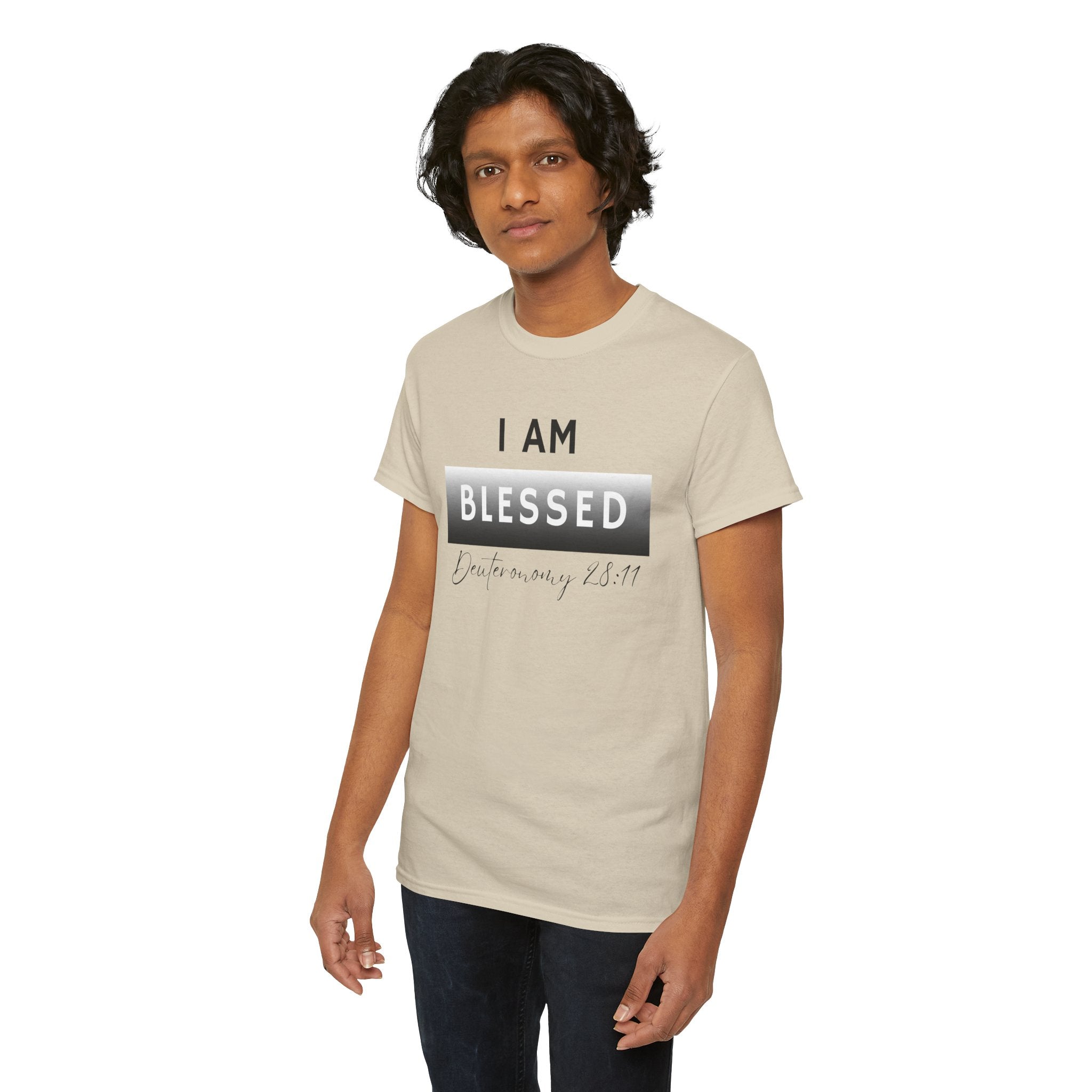 I Am Blessed Christian T-Shirt — Deuteronomy 28:11 Scripture Faith Tee