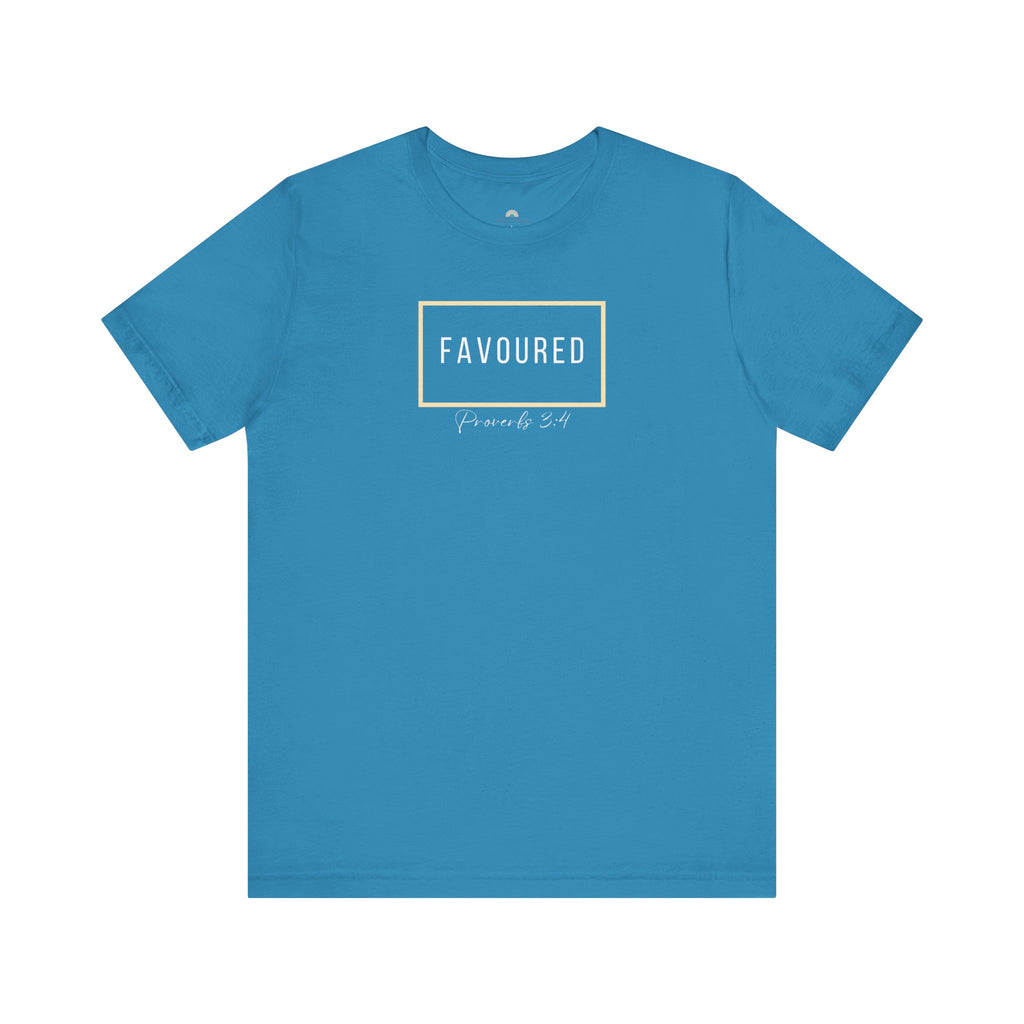 Favoured Christian T-Shirt – Proverbs 3:4 Scripture Tee | Faith-Based Unisex Shirt