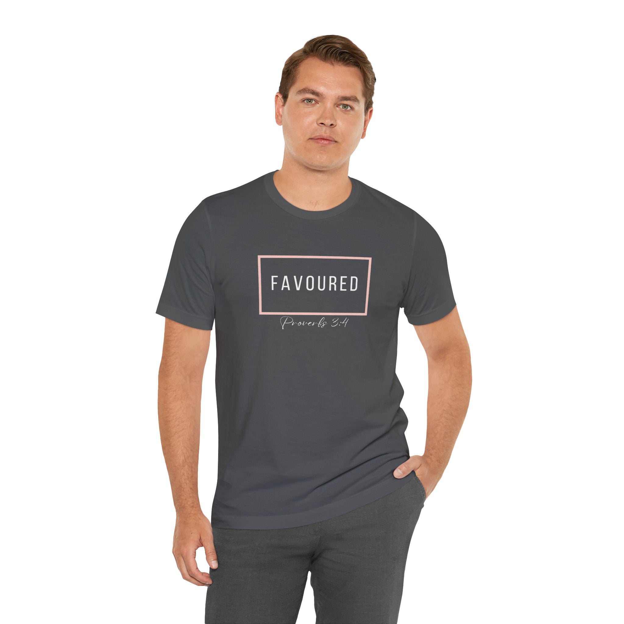 Favoured Christian T-Shirt – Proverbs 3:4 Scripture Tee | Faith-Based Unisex Shirt