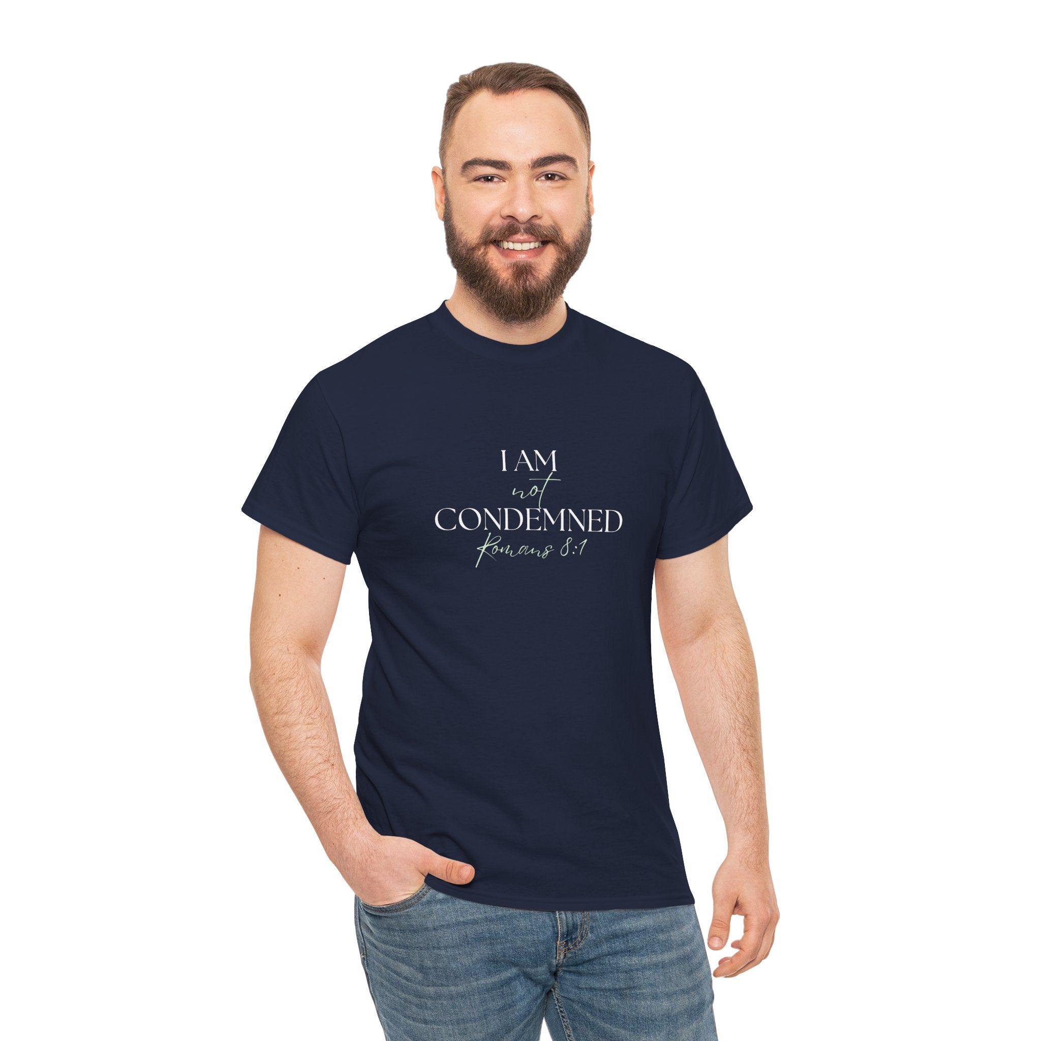 I Am Not Condemned T-Shirt – Christian Tee (Romans 8:1 Scripture) | Faith Apparel for Men & Women