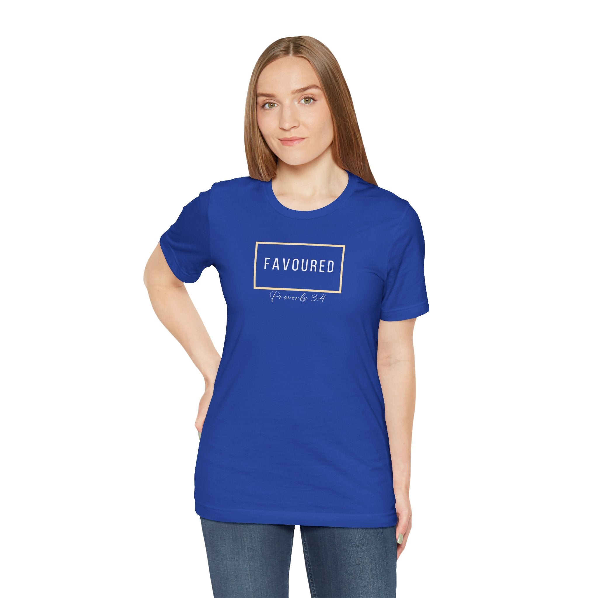 Favoured Christian T-Shirt – Proverbs 3:4 Scripture Tee | Faith-Based Unisex Shirt